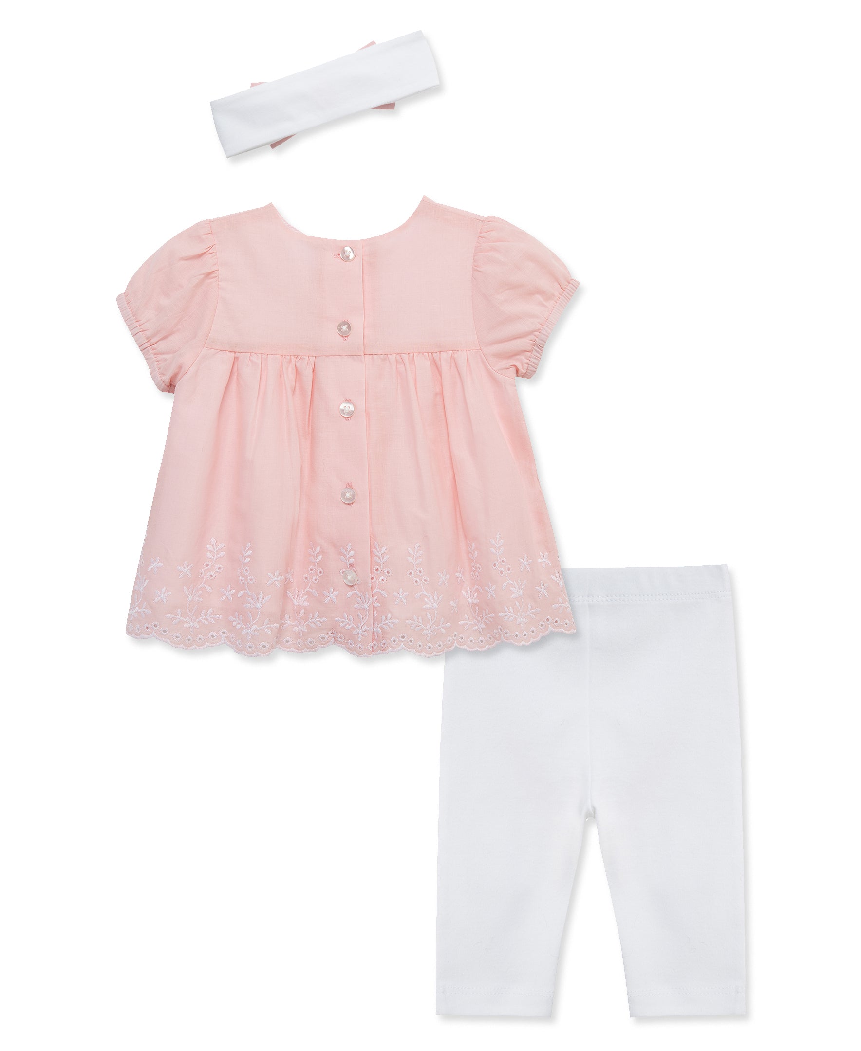 Pink Eyelet Woven Tunic & Legging Set (3M-12M)