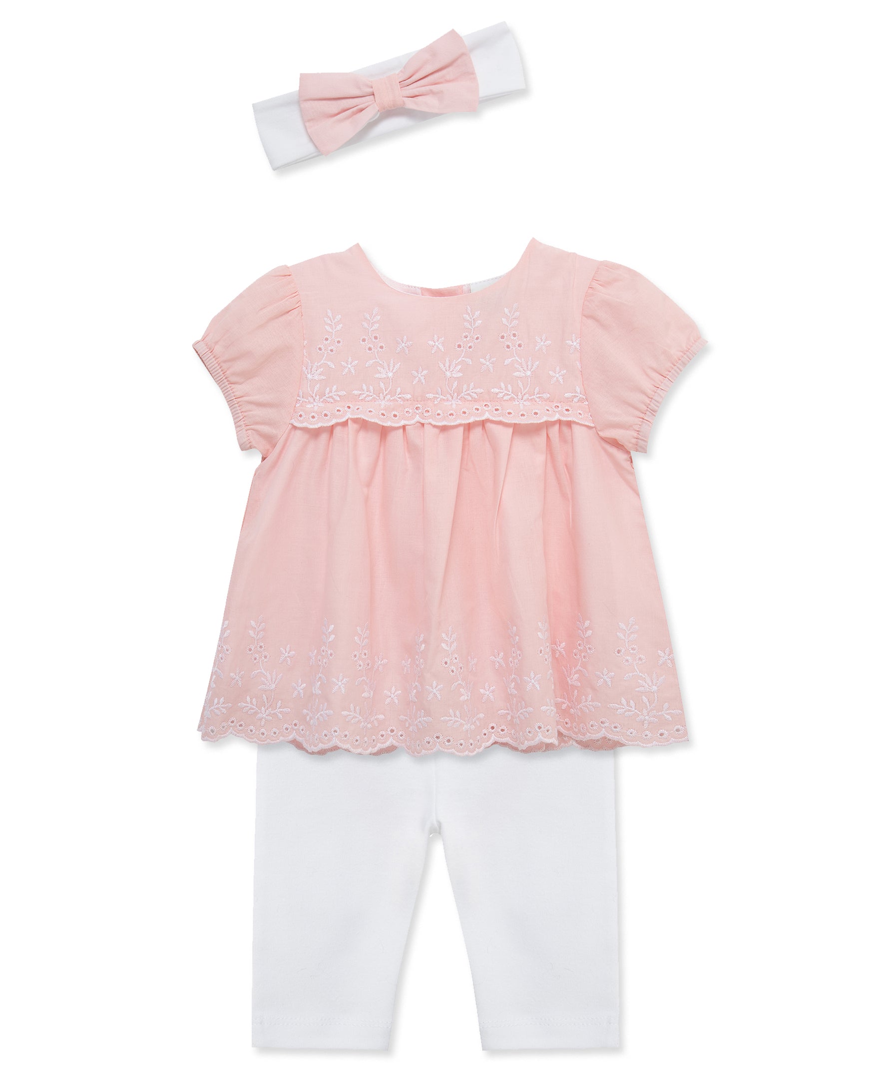 Pink Eyelet Woven Tunic & Legging Set (3M-12M)