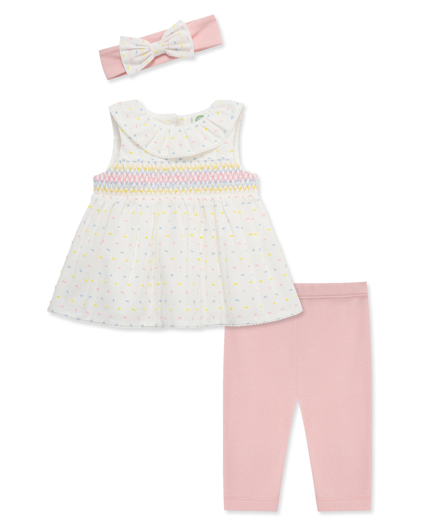 Smocked Dot Woven Tunic & Legging Set (12M-24M)