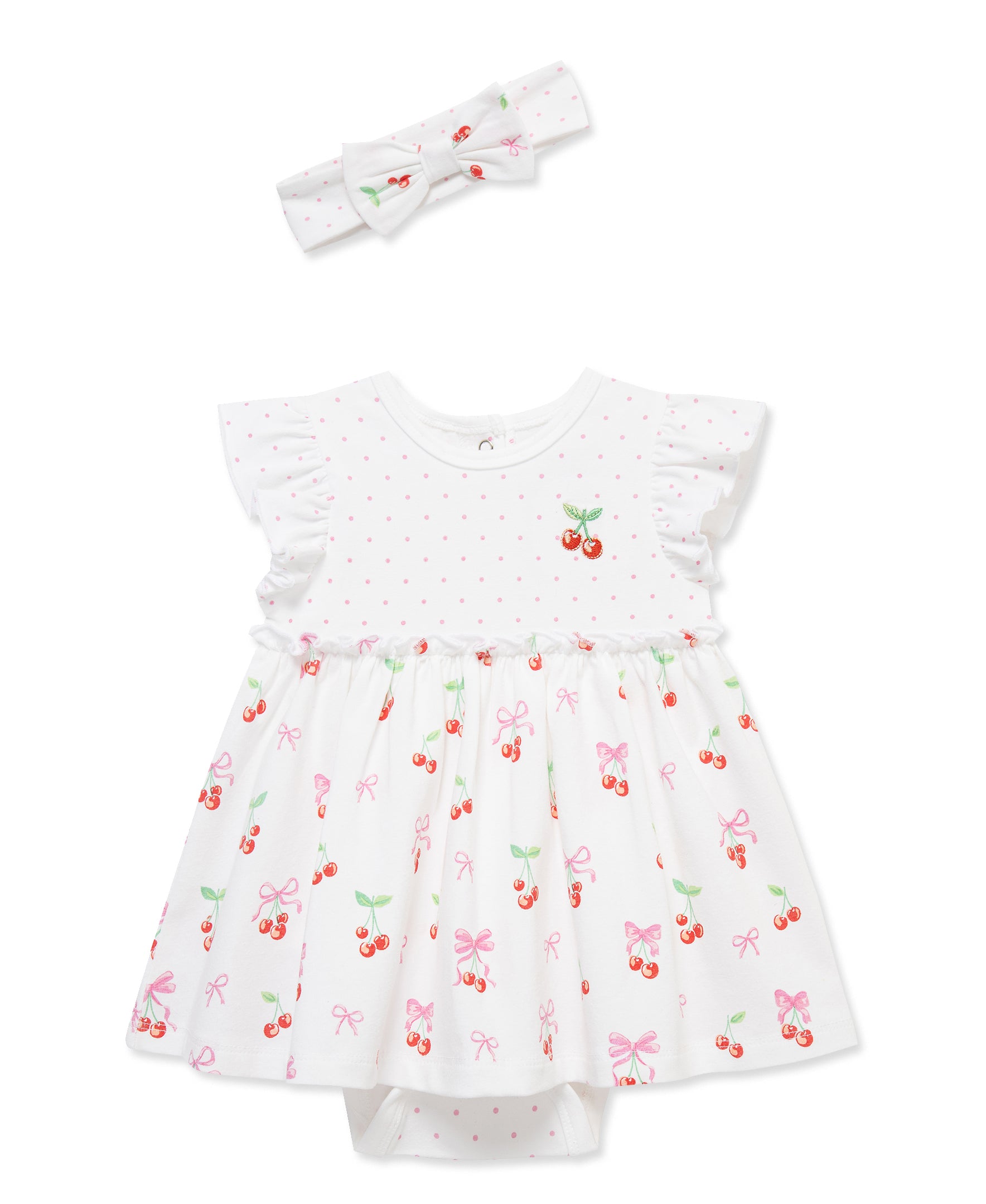 Cherries Bodysuit Dress & Headband