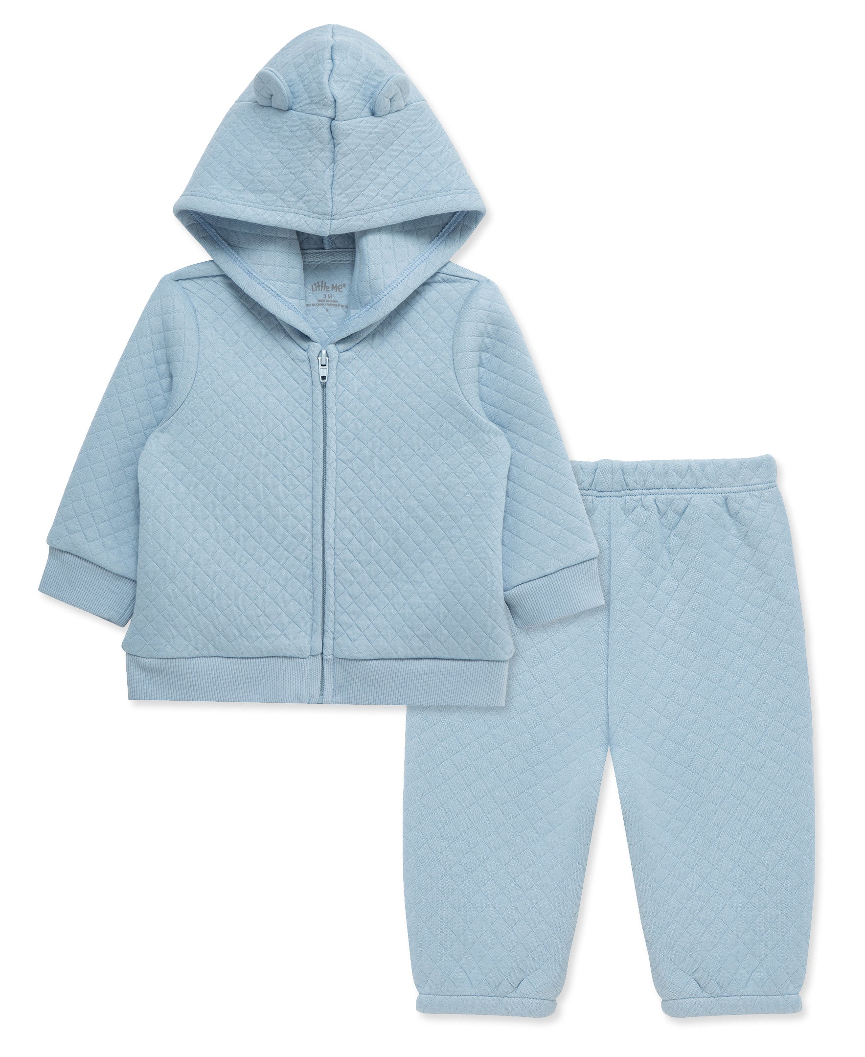 Blue Quilted Hoodie Set - Little Me