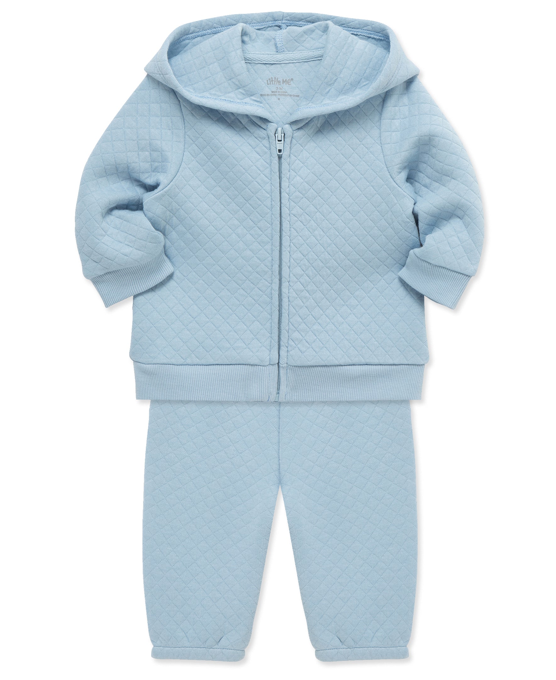 Blue Quilted Hoodie Set - Little Me
