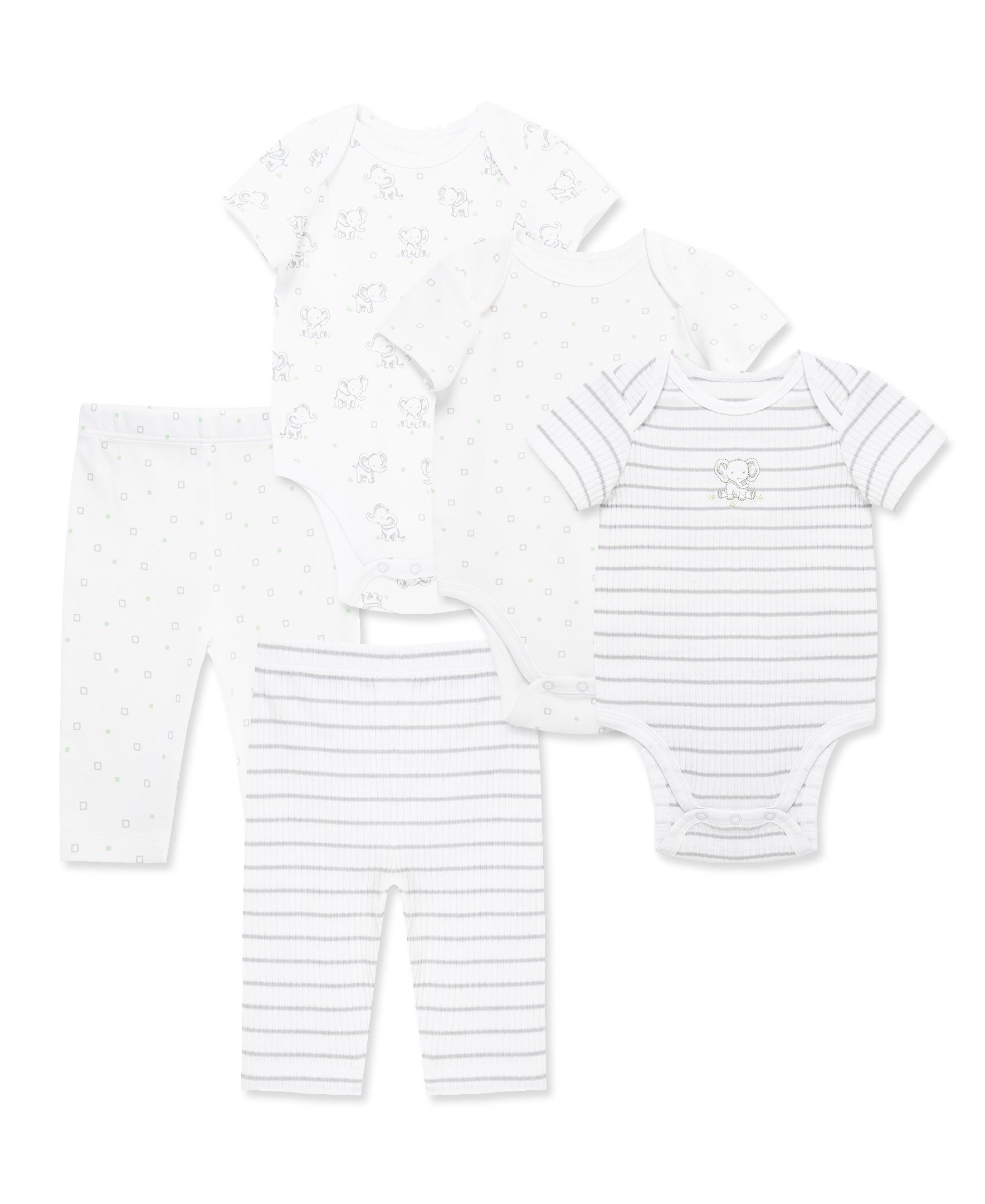 Baby Elephants 5-Piece Bodysuits & Pants Set - Little Me