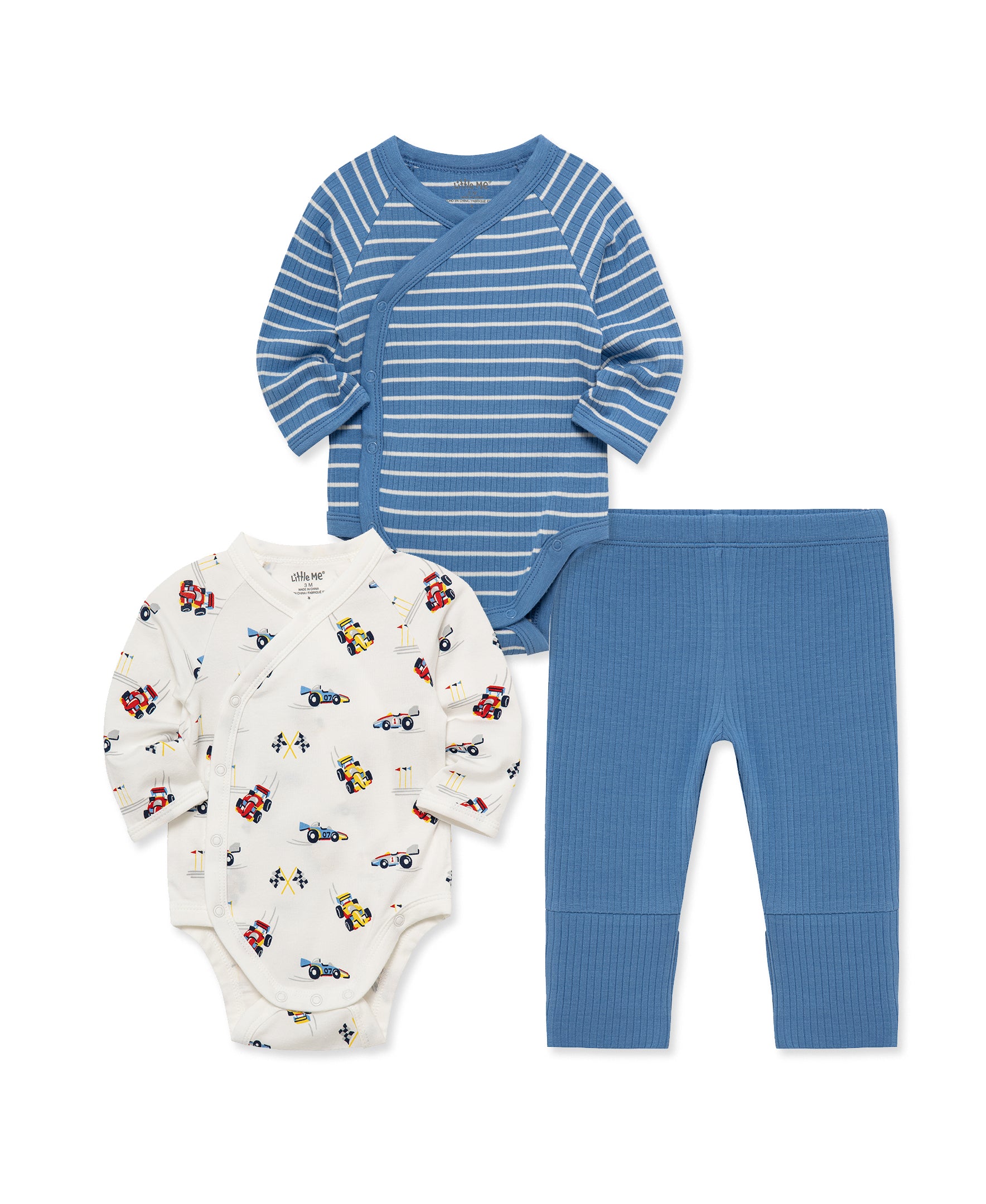 Grand Prix Cars 3-Piece Bodysuit & Pant Set - Little Me