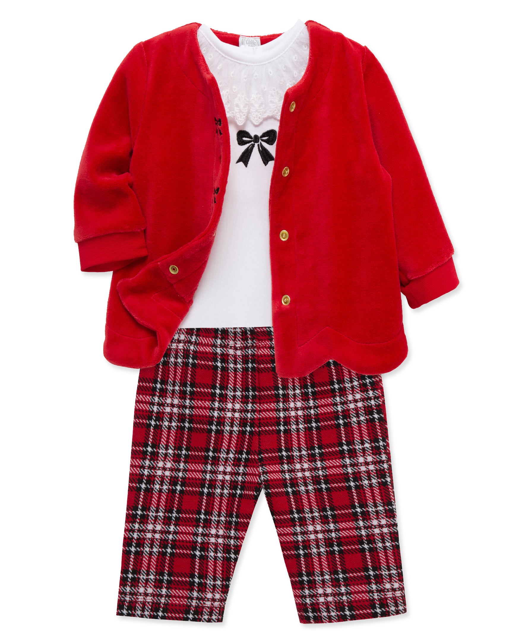 Bows 3 Piece Cardigan Set (3M-12M)