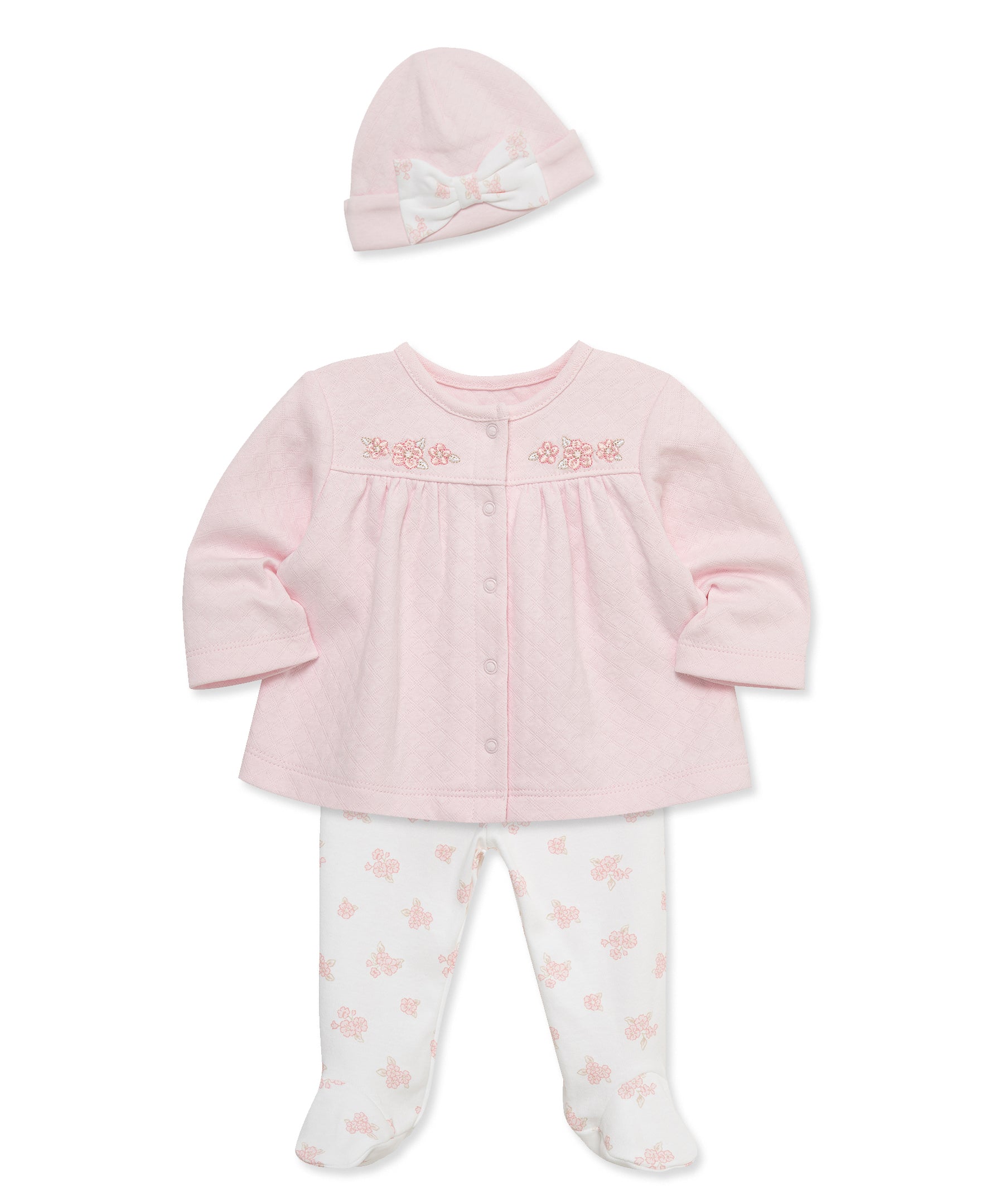 Dainty Bears Cardigan Set & Hat - Little Me