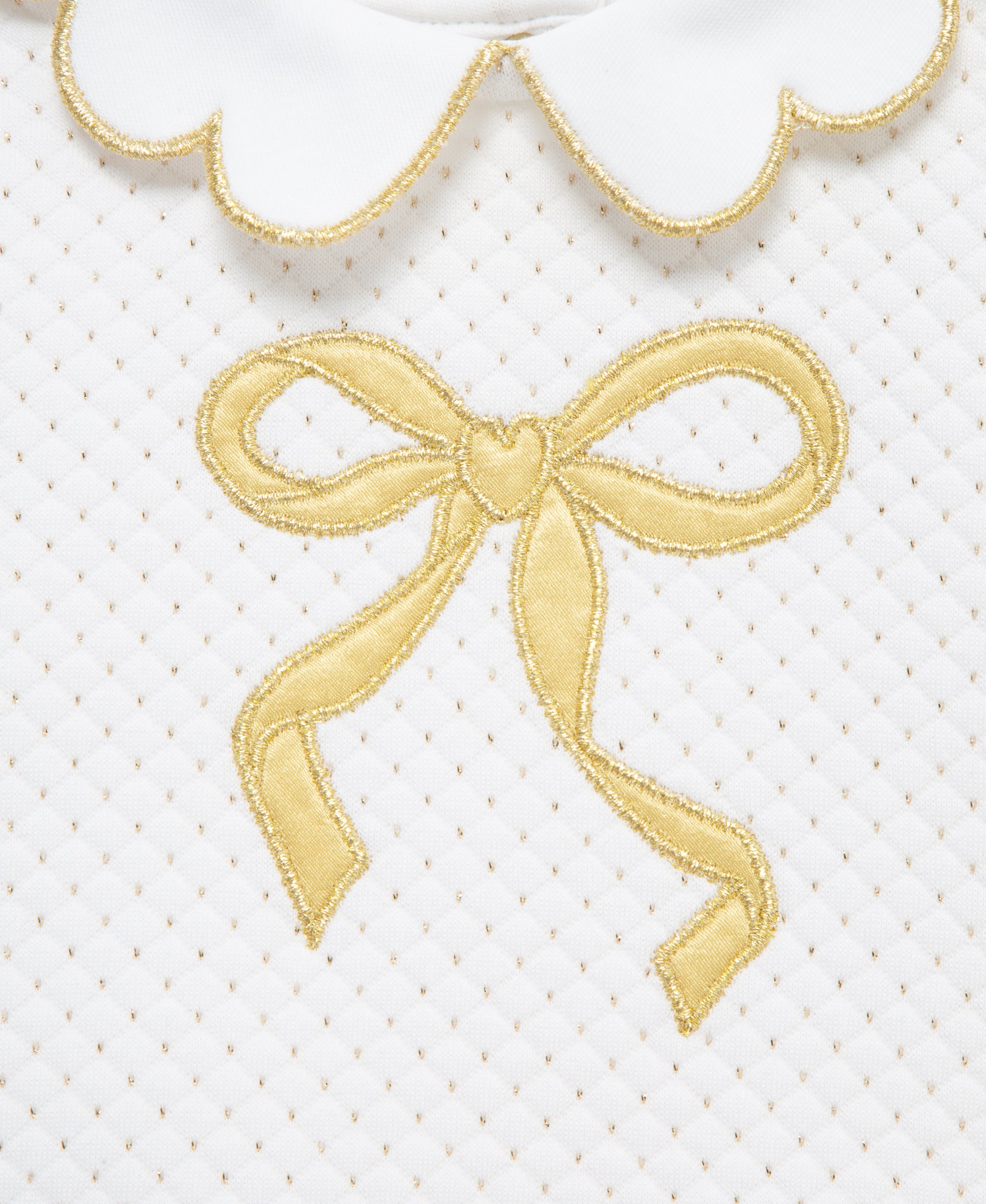 Bows White/Gold Pant Set(3M-9M)