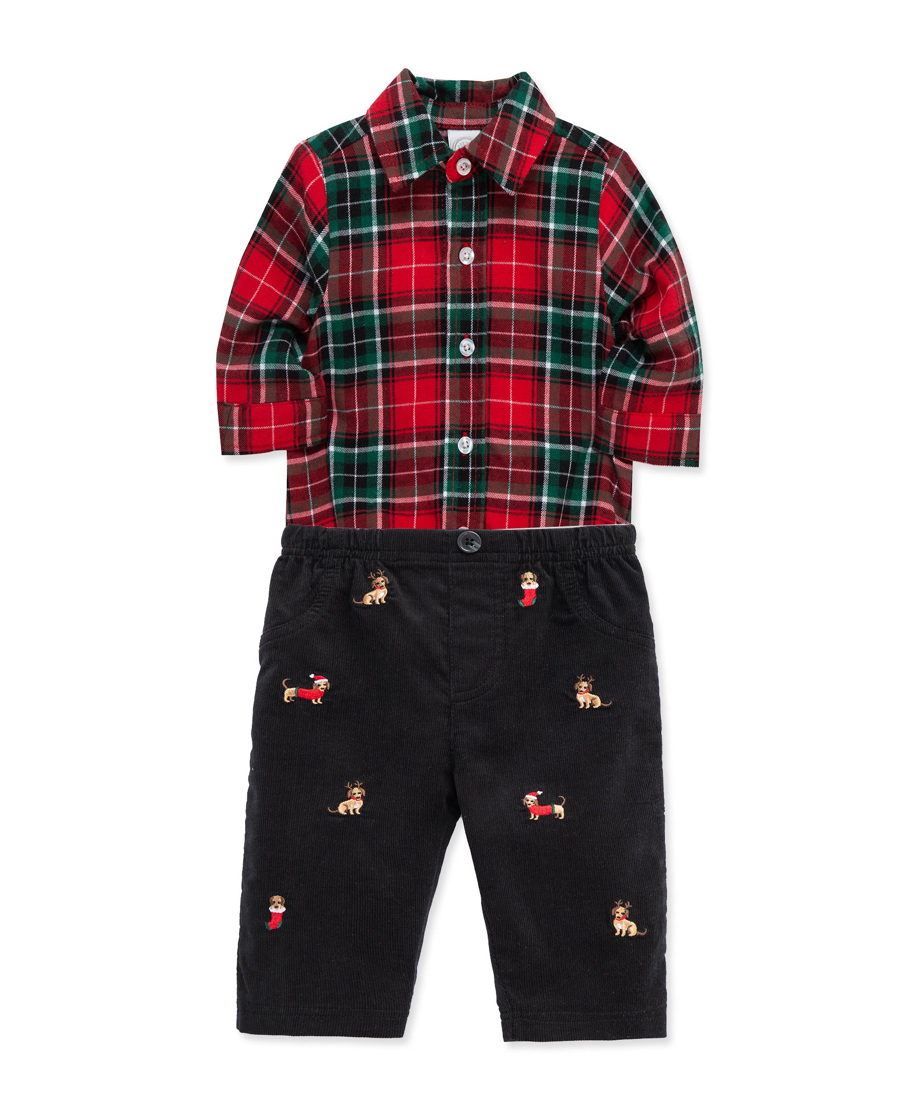 Party Pups Plaid Pant Set (3M-9M)