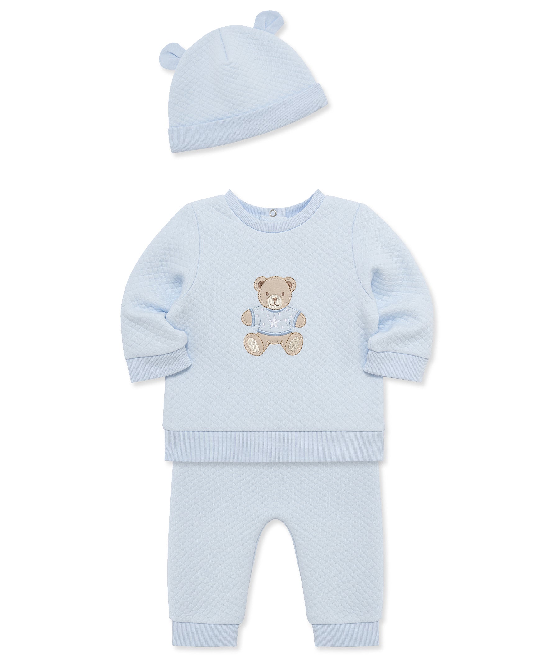 Dashing Bears Quilted Pant Set & Hat - Little Me