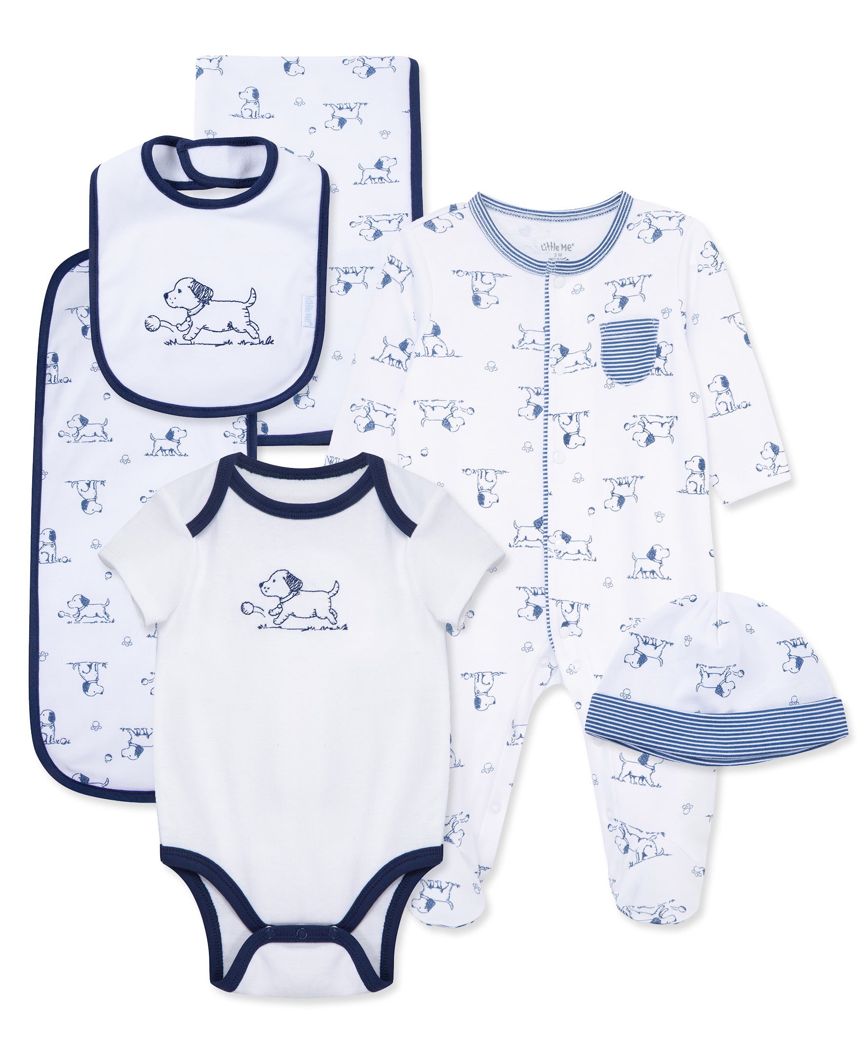 Puppy Toile Printed Gift Box Set - Little Me