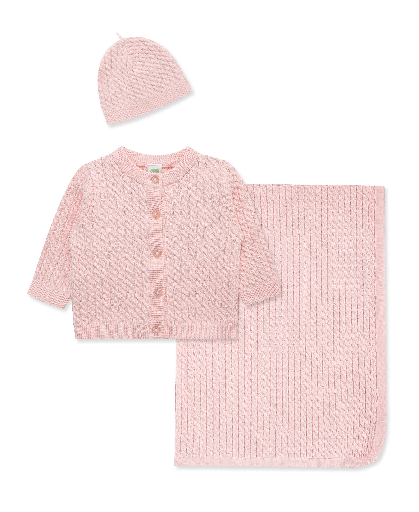 Pink Cable Sweater & Blanket Gift Box - Little Me