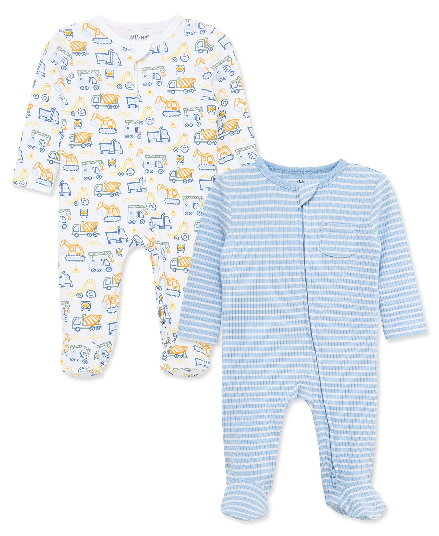 Trucks 2-Way-Zip Footies (2-Pack) - Little Me