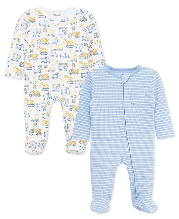 Truck Zone 2-Way-Zip Footies (2-Pack) - Little Me
