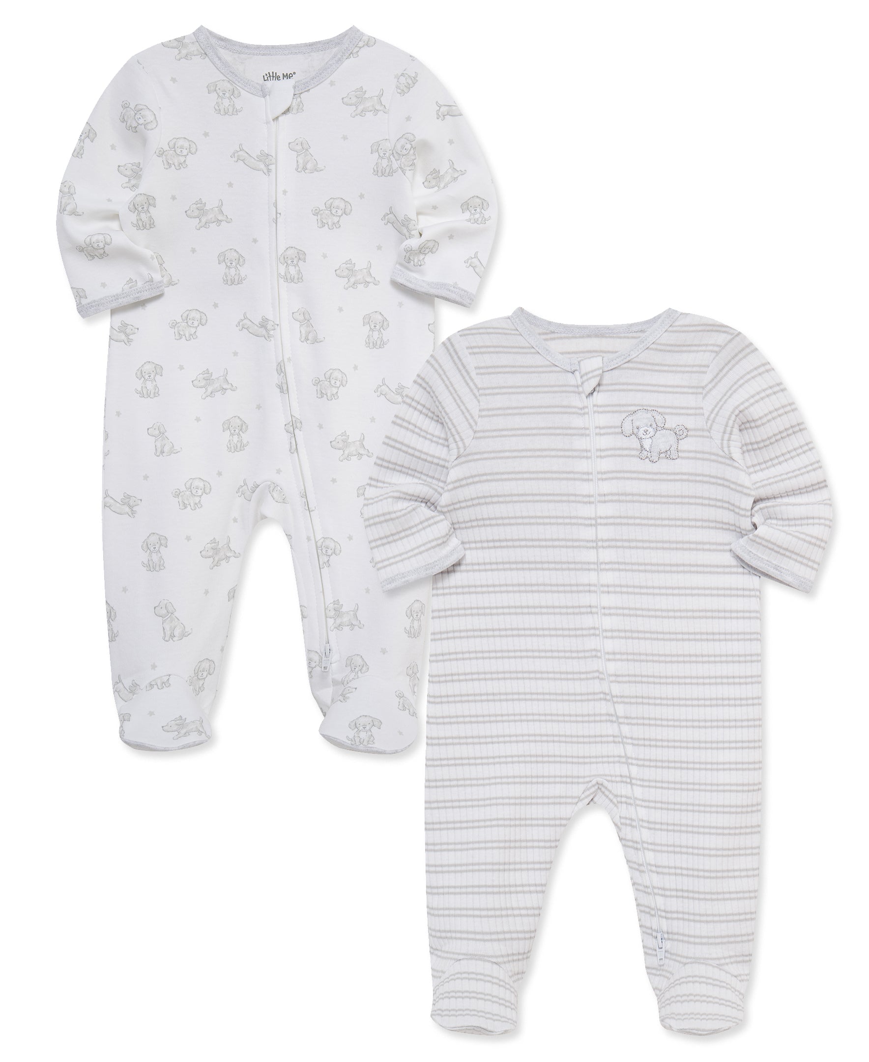 Cuddly Puppies 2-Way-Zip Footies (2-Pack) - Little Me
