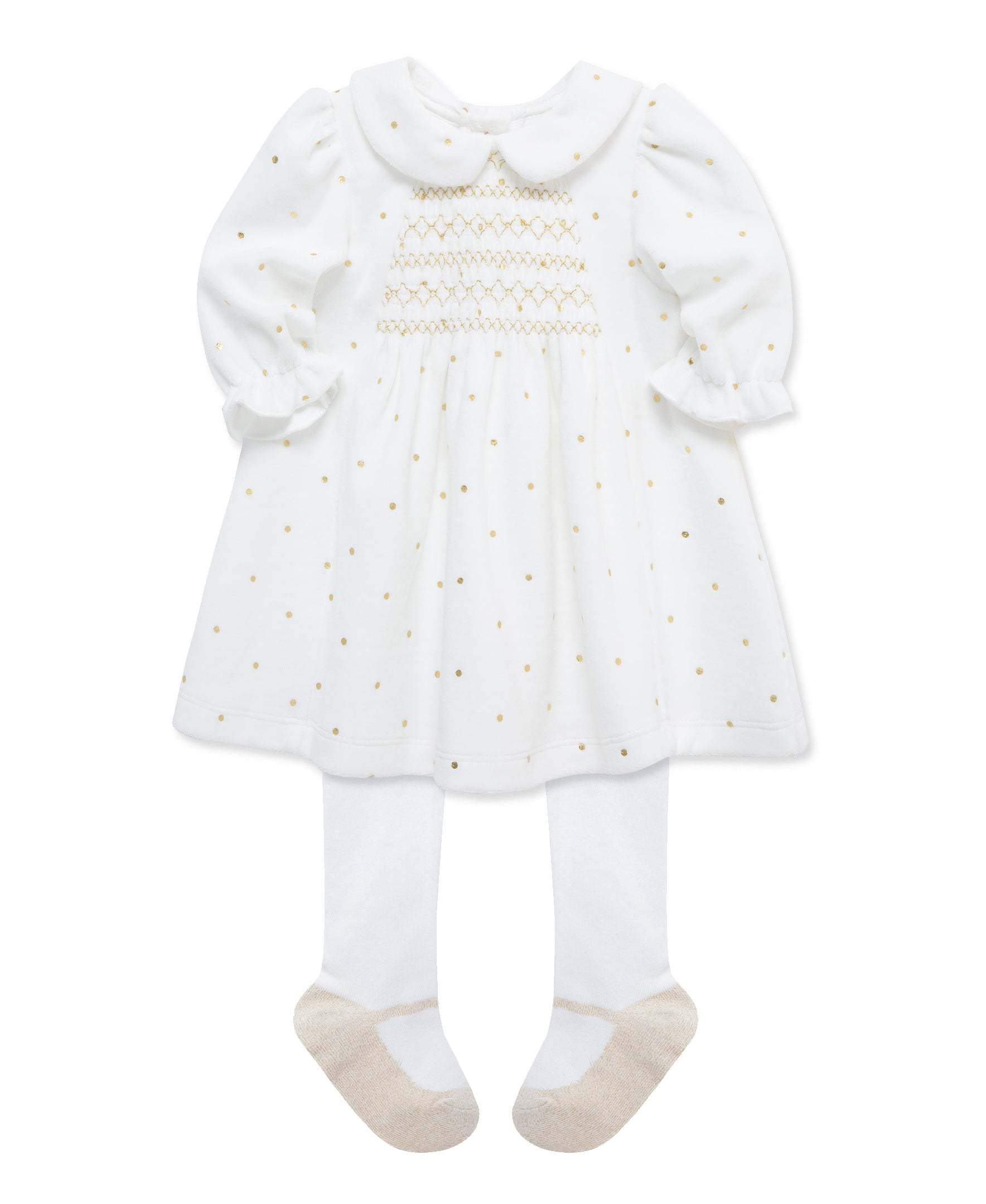 Bows Smocked Dress Set (3M-9M)