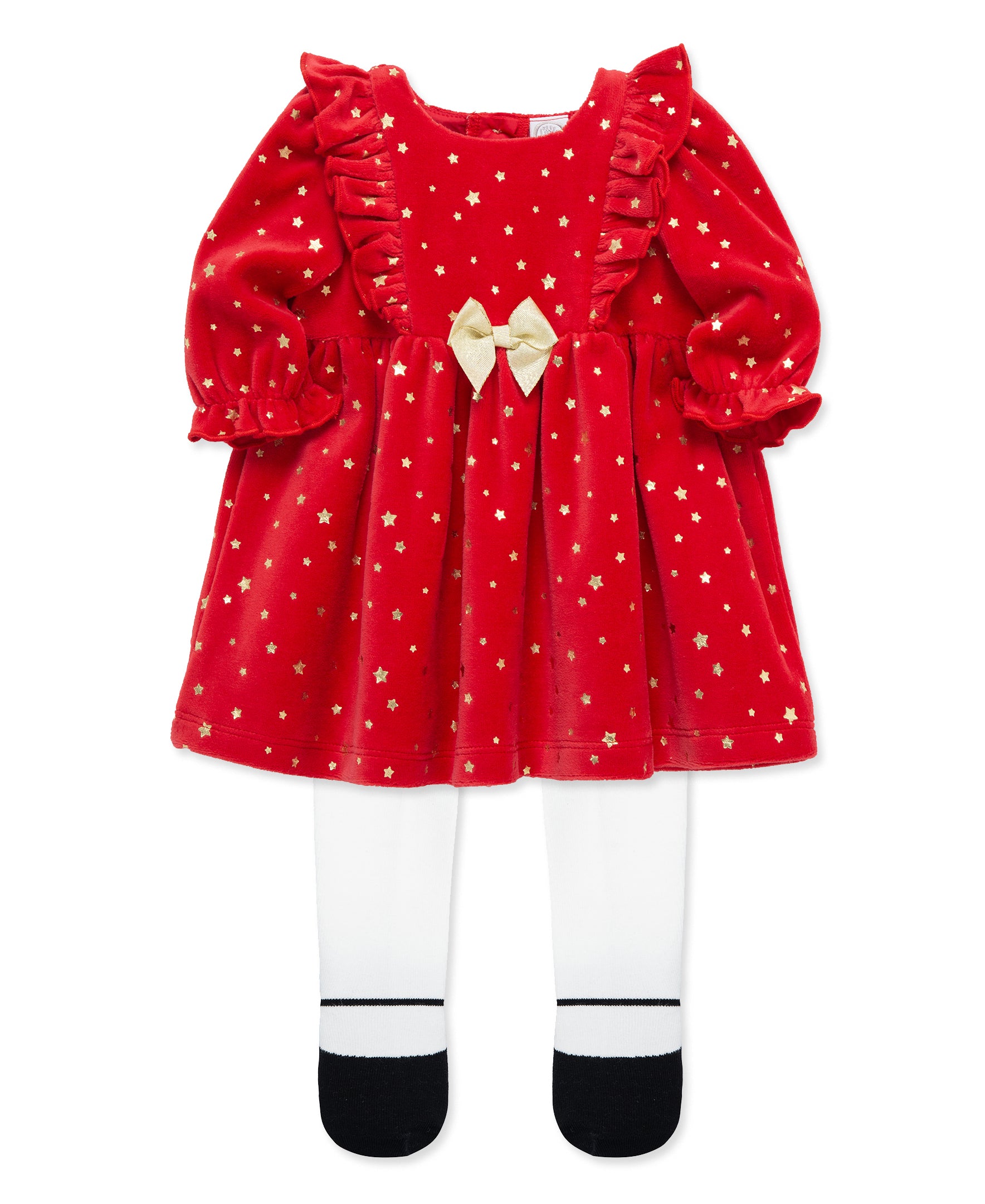 Bows Shiny Red Dress Set (3M-9M)