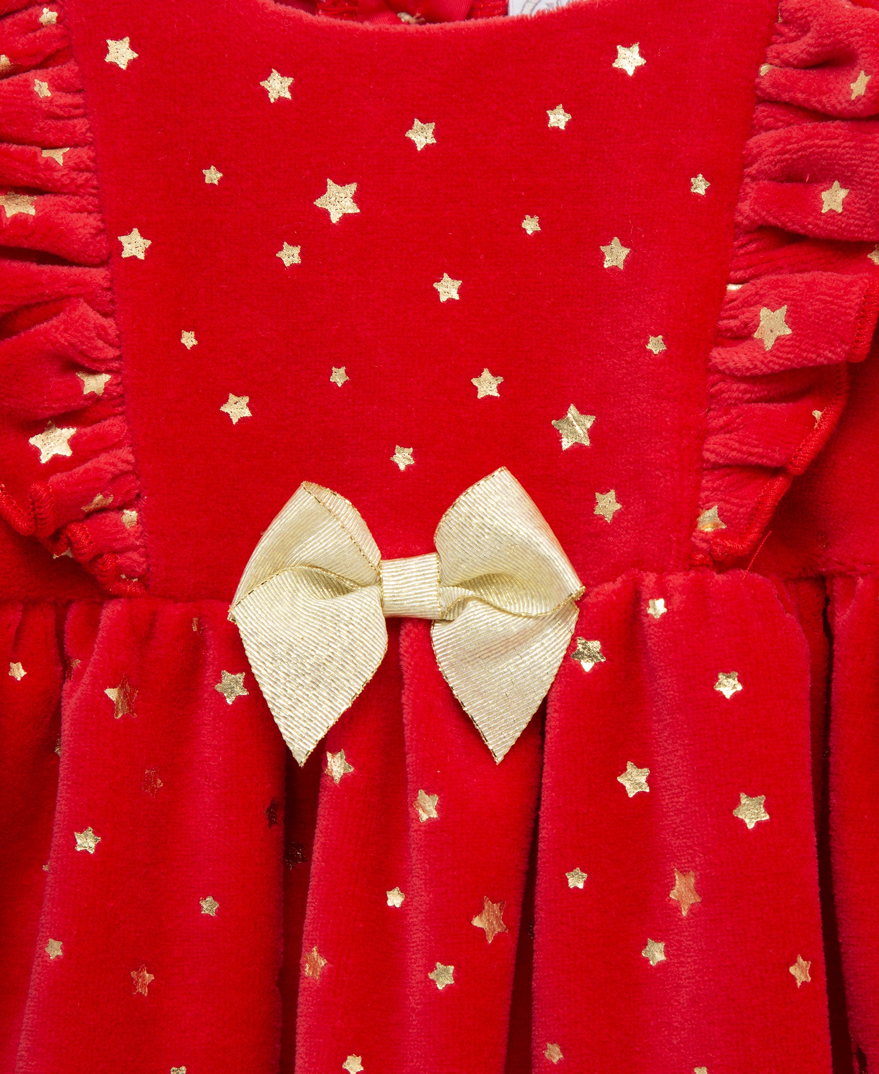 Bows Shiny Red Dress Set (3M-9M)