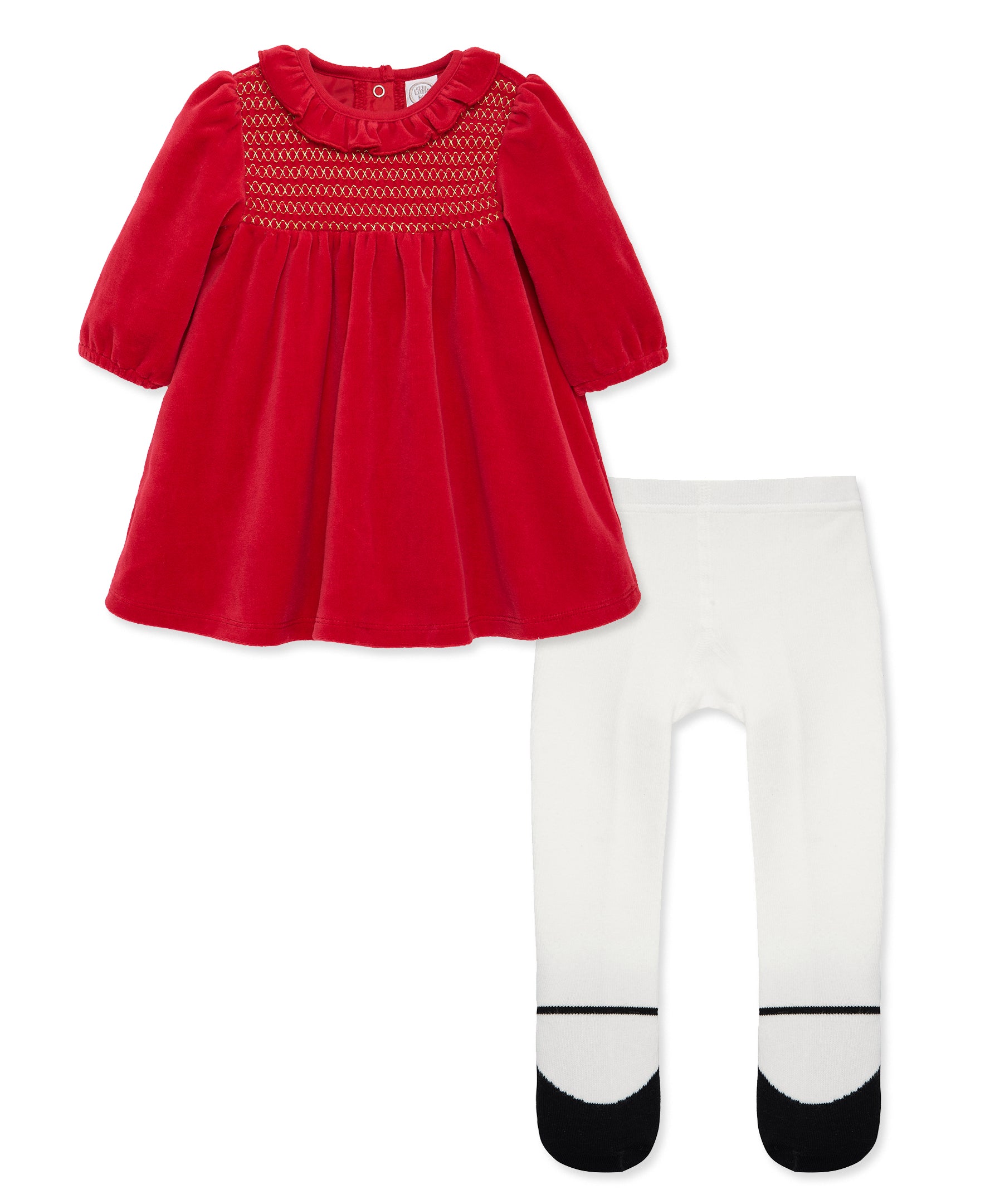 Golden Treasures Smock Dress Set (3M-9M) - Little Me