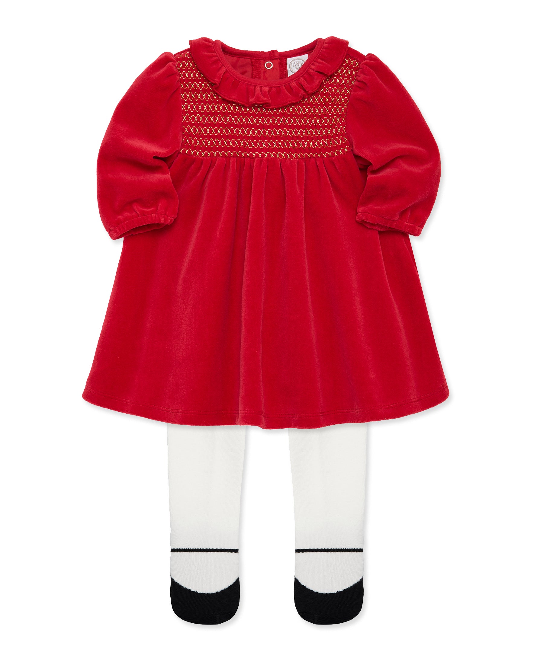 Golden Treasures Smock Dress Set (3M-9M) - Little Me