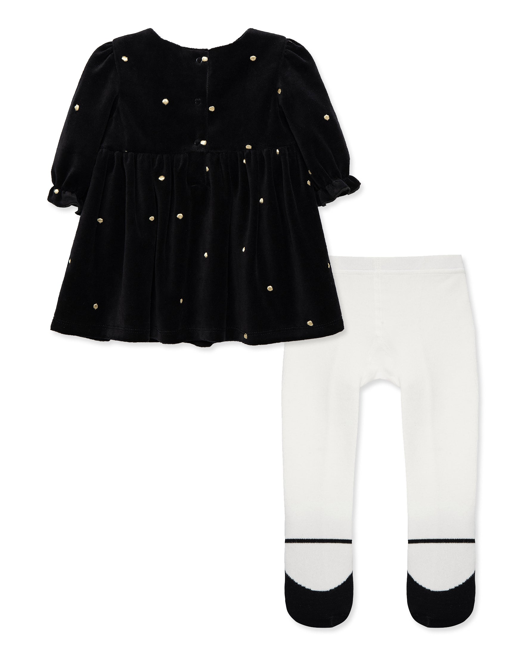 Golden Treasures Dot Dress Set (3M-9M) - Little Me
