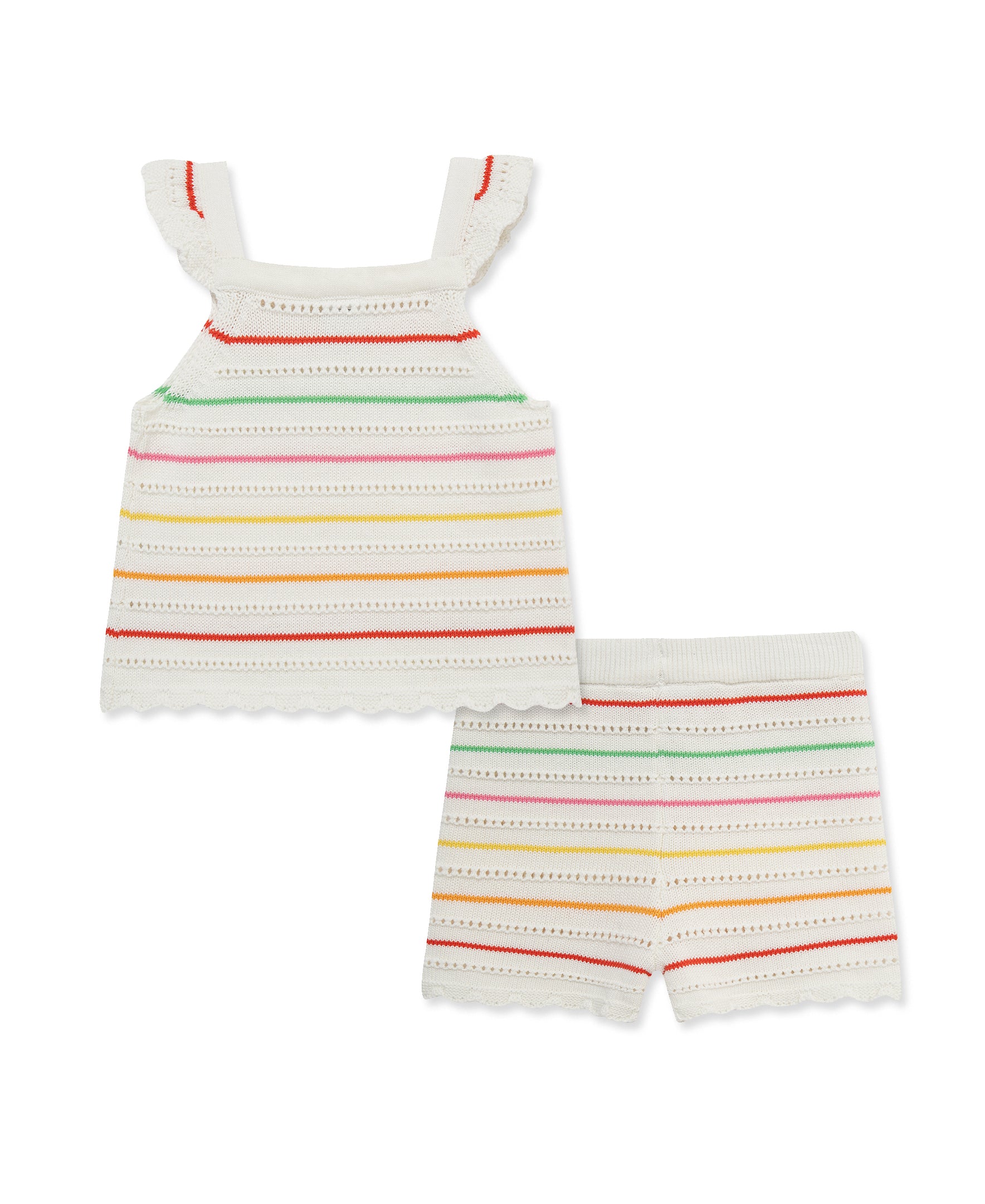 Thin Stripe Pointelle Knit Short Set (2T-4T) - Little Me