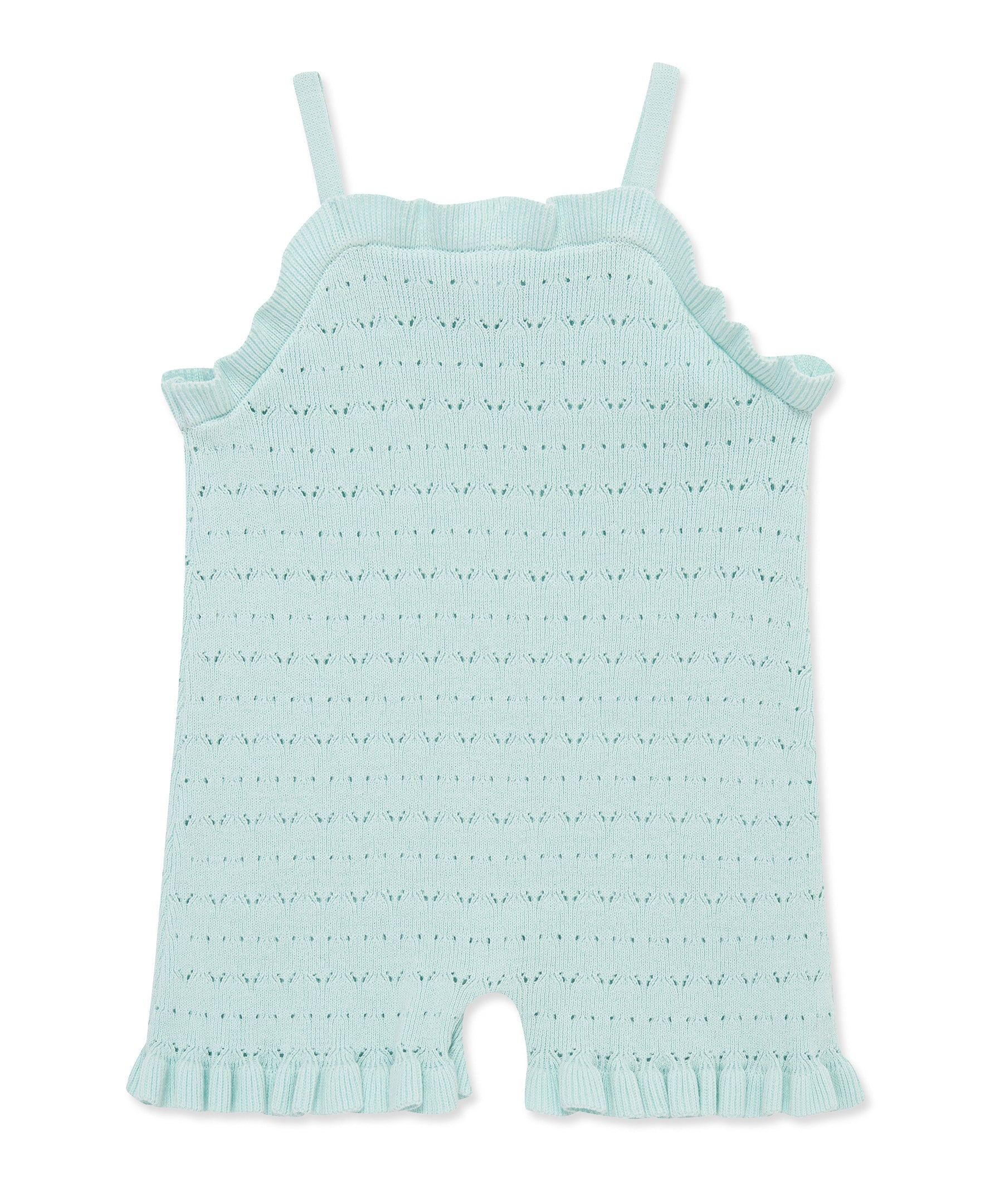 Aqua Pointelle Knit Romper (2T-4T) - Little Me