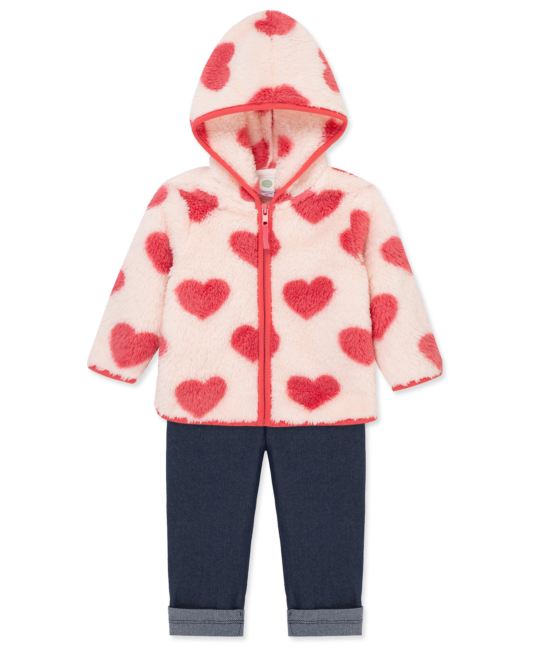 Heart 3-Piece Toddler Sherpa Jacket Set (2T-4T) - Little Me