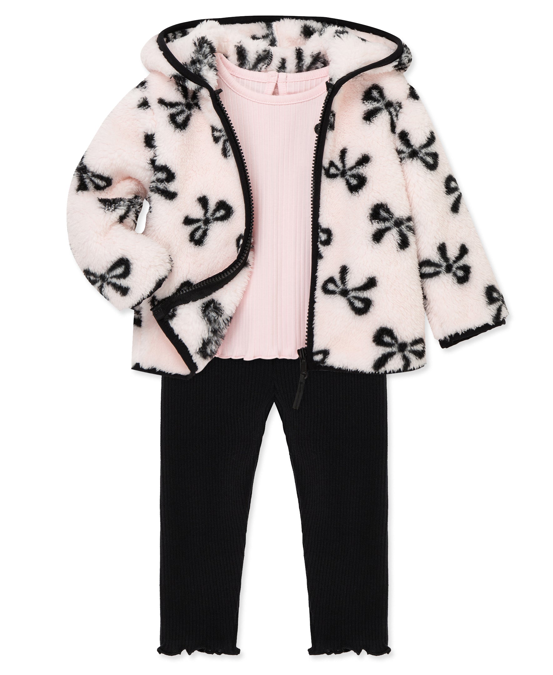 Bow 3-Piece Toddler Sherpa Set (2T-4T) - Little Me