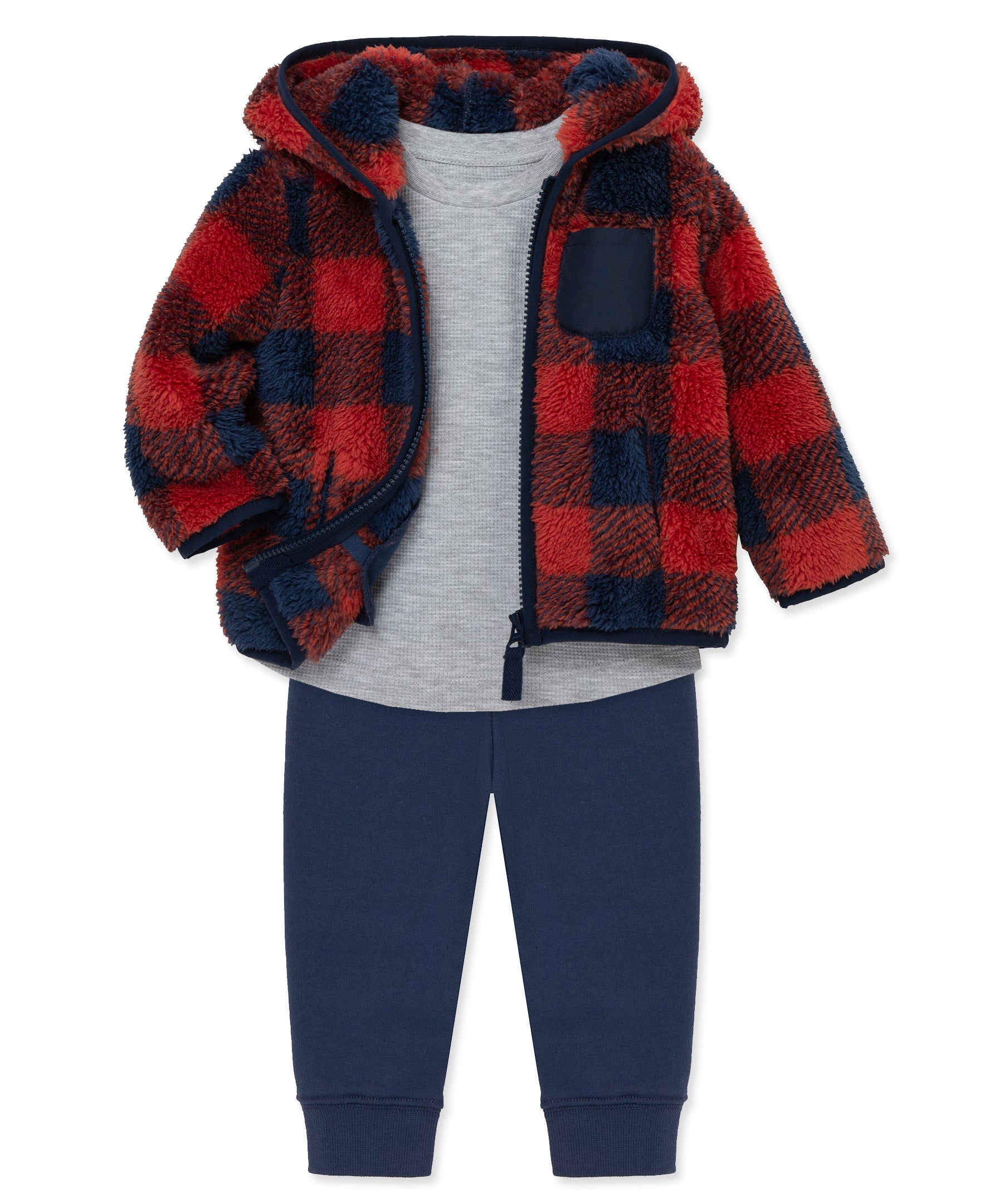Check 3-Piece Sherpa Set (12M-24M) - Little Me