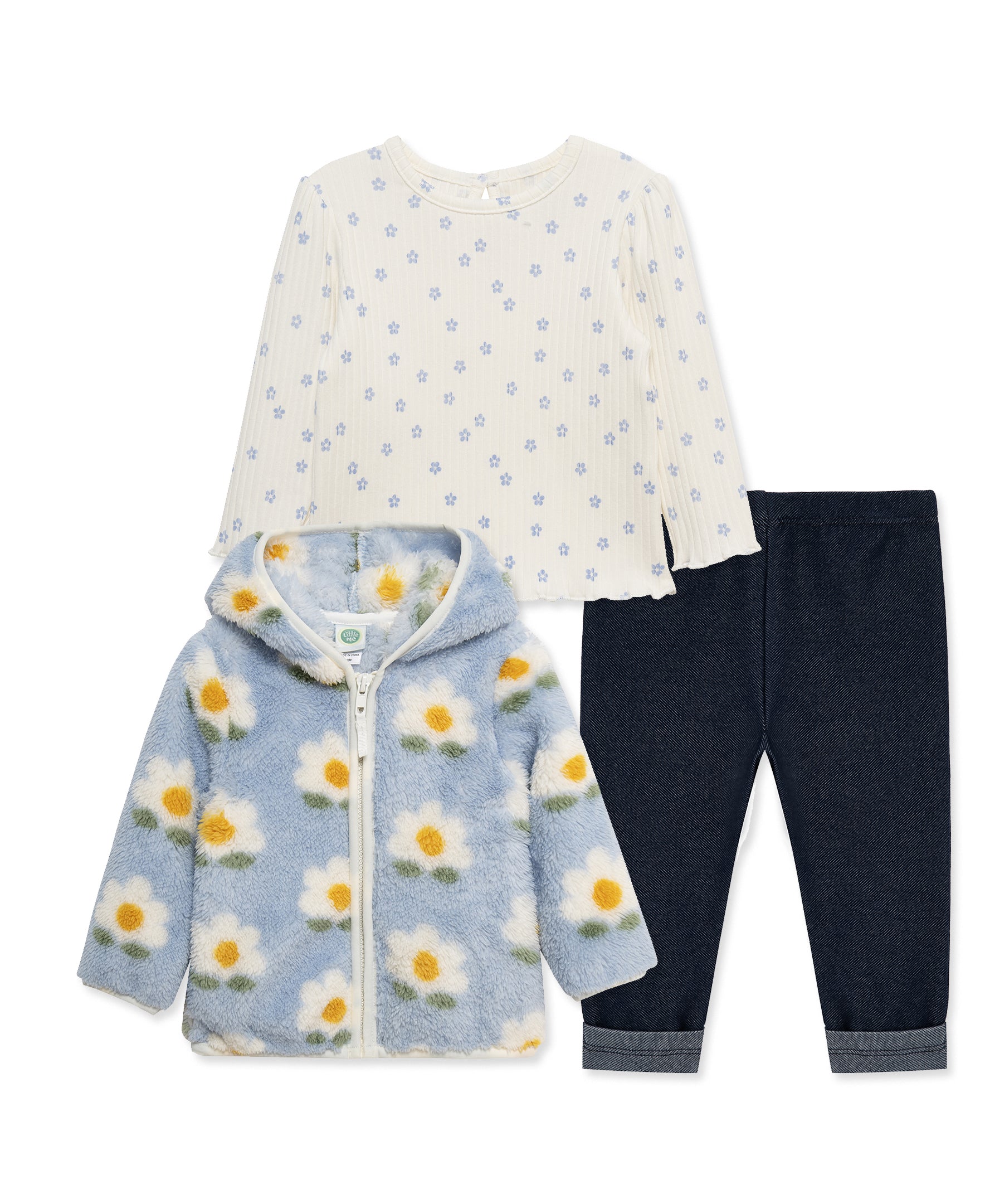 Floral 3-Piece Sherpa Set (2T-4T) - Little Me