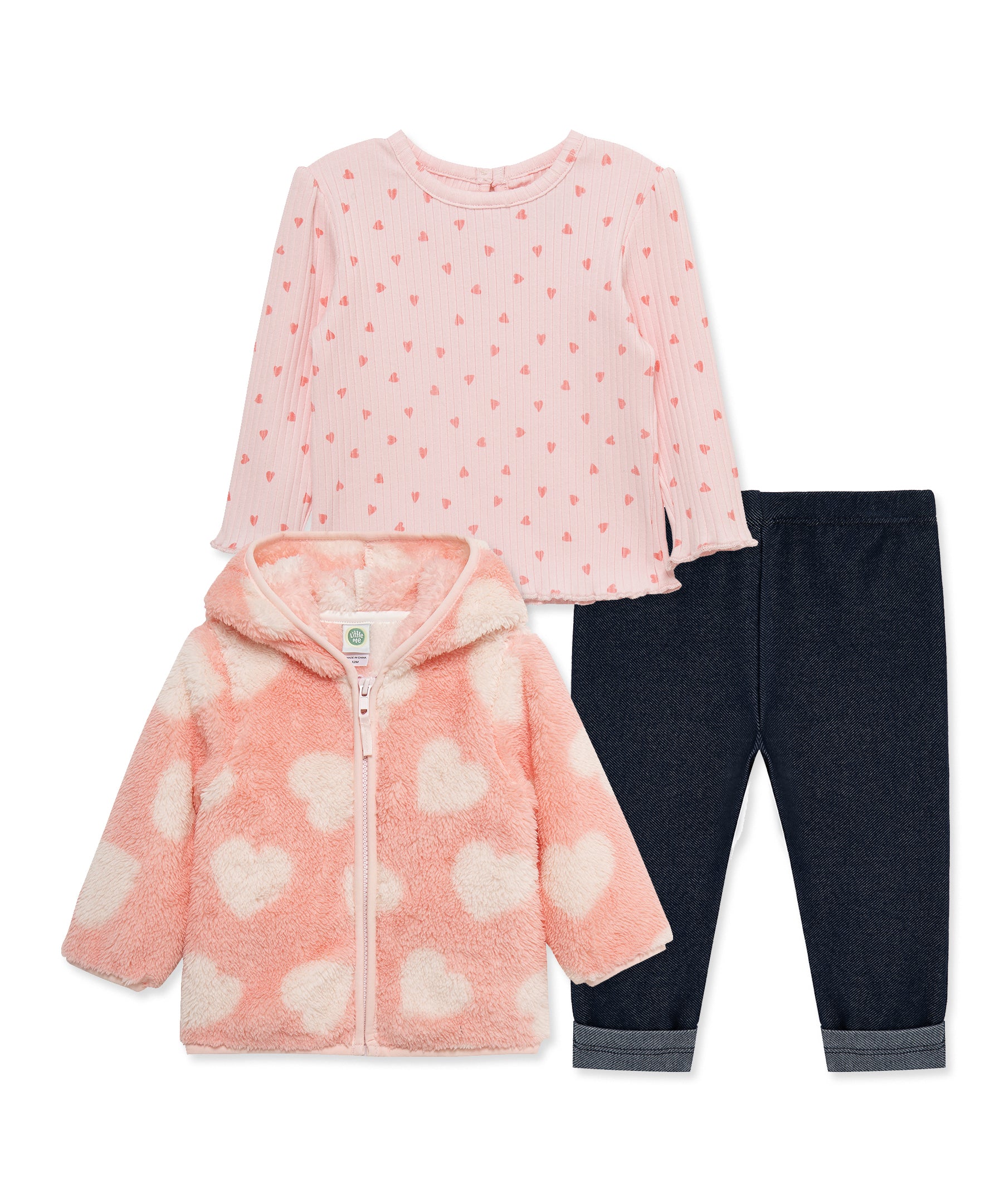 Heart 3-Piece Sherpa Set (2T-4T) - Little Me