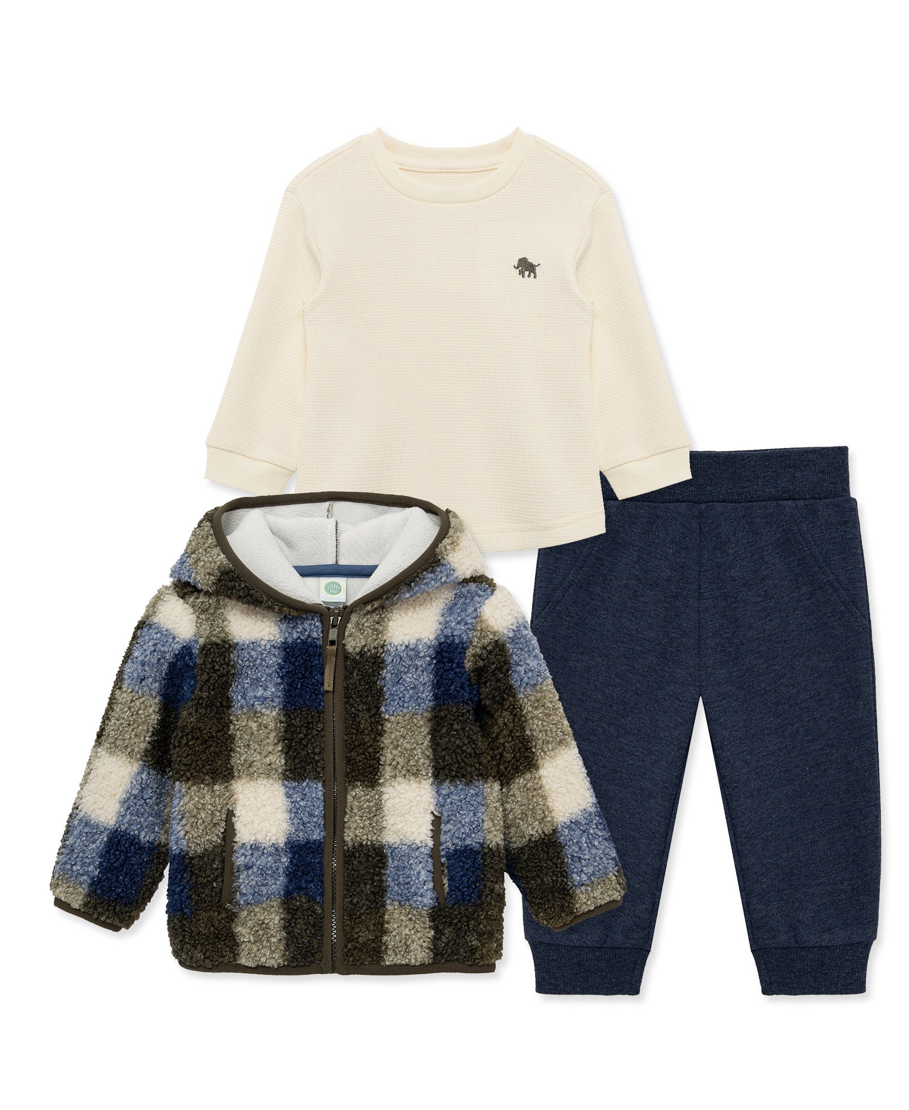 Plaid 3-Piece Sherpa Set (12M-24M) - Little Me