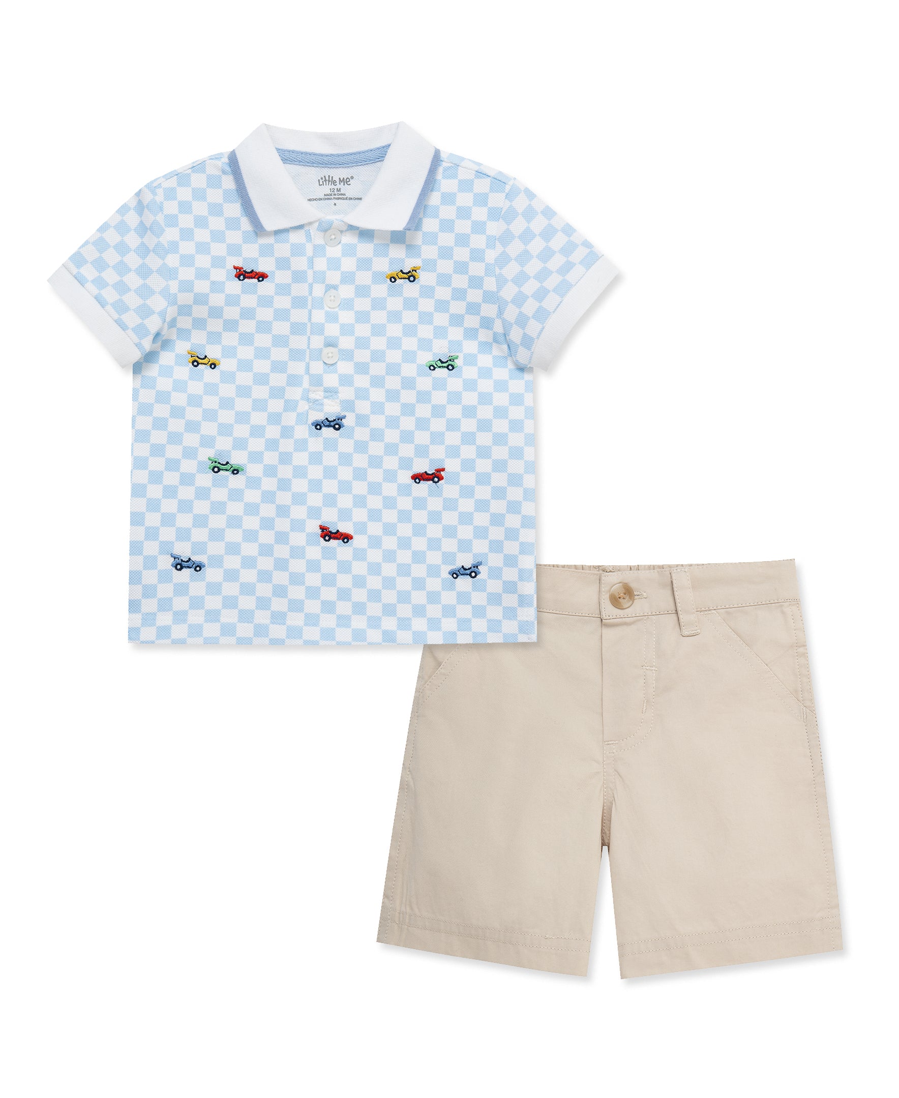 Race Car Polo Short Set (12M-24M) - Little Me