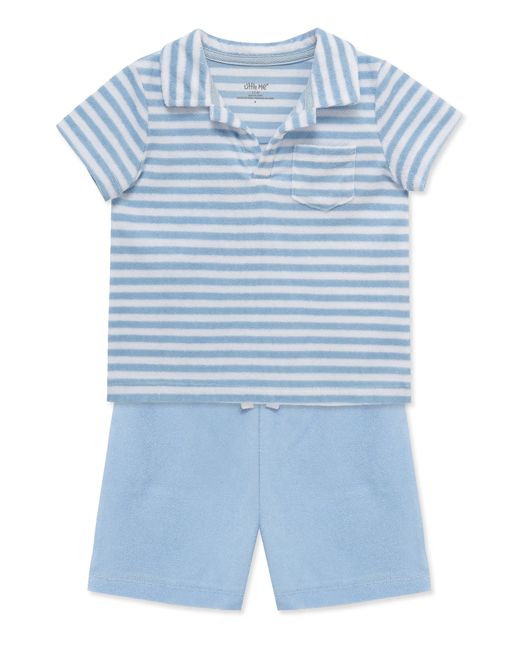 Stripe Terry Short Set (12M-24M) - Little Me