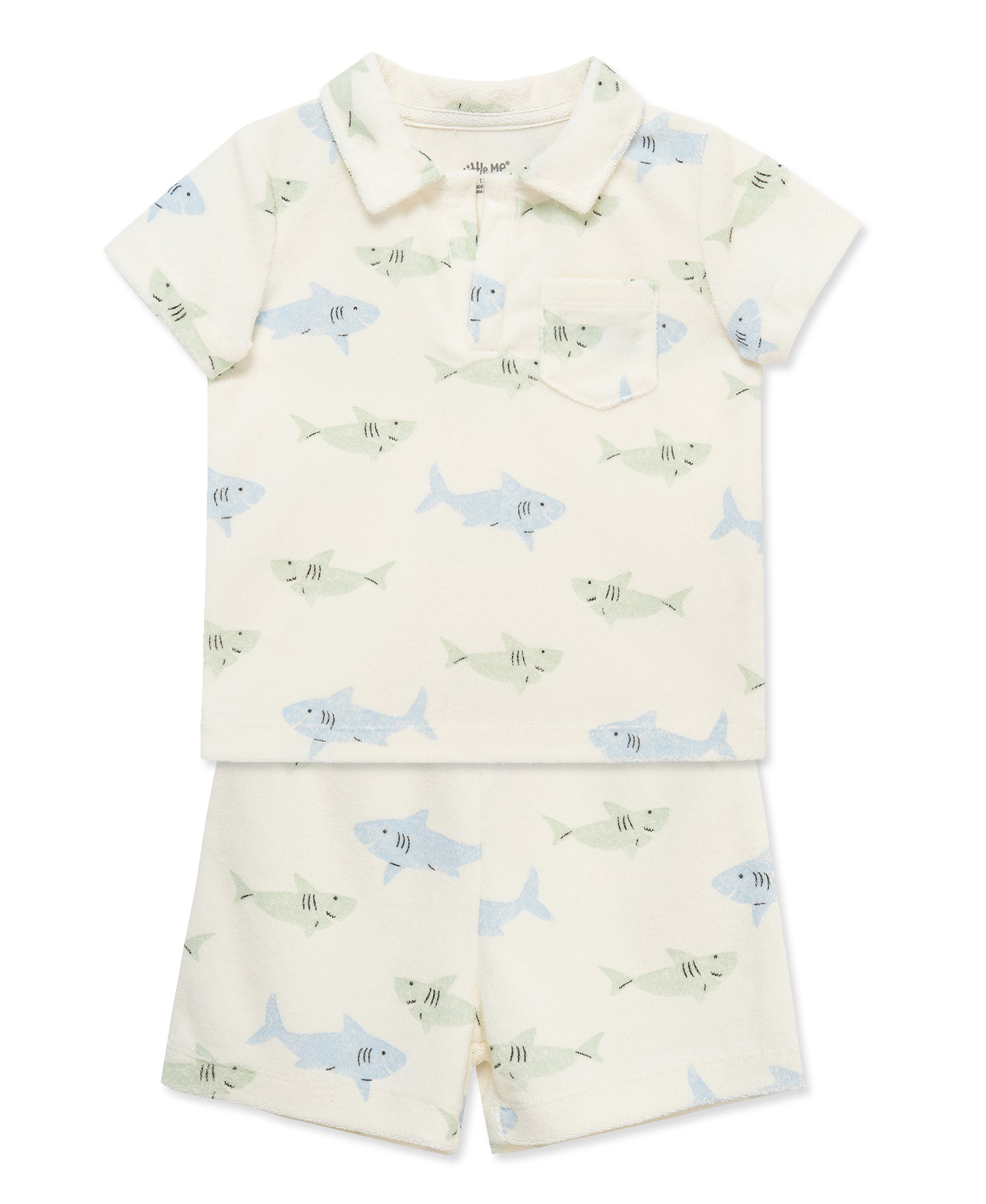 Shark Terry Short Set (2T-4T) - Little Me