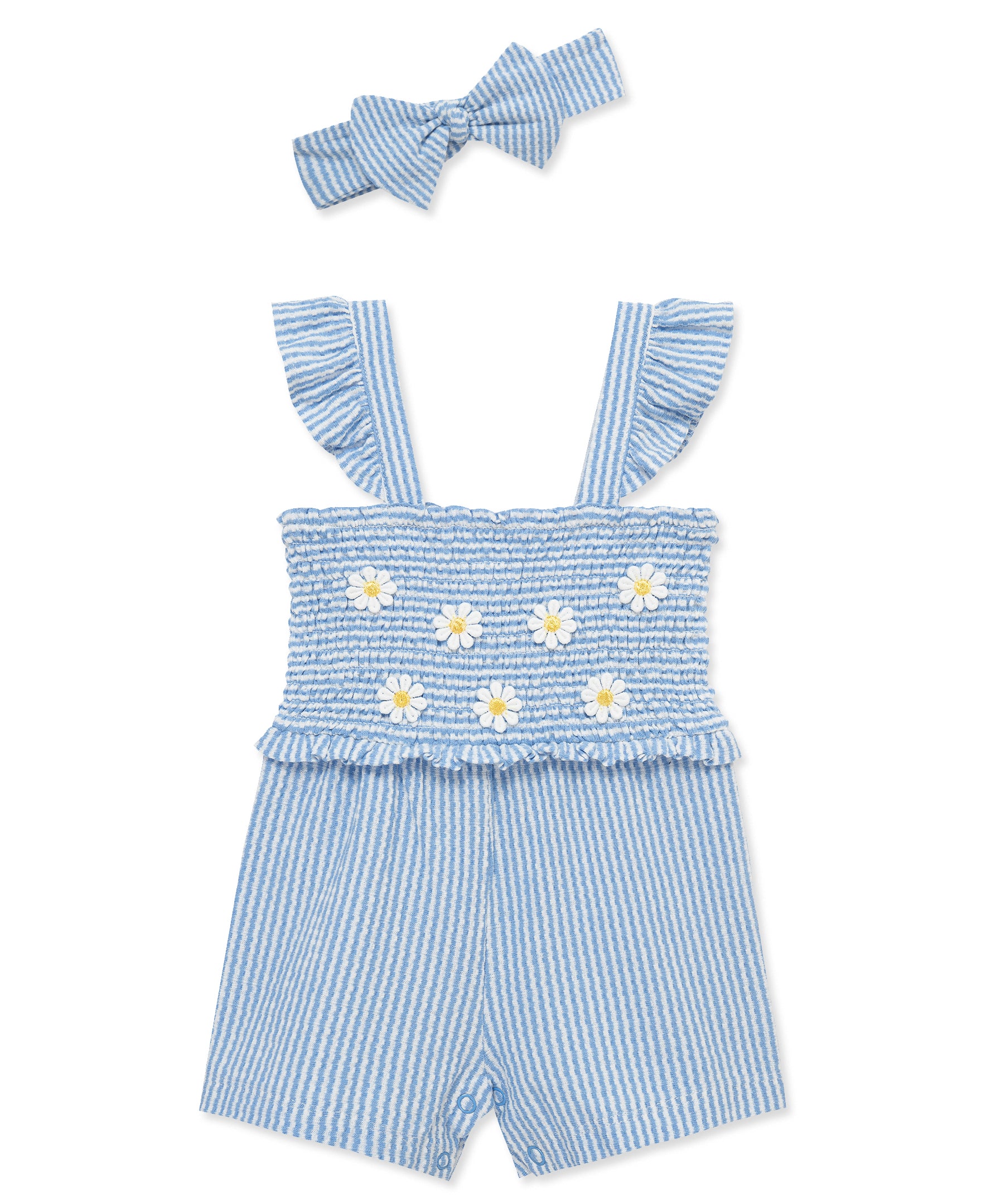 Blue Daisy Knit Romper & Headband (2T-4T) - Little Me