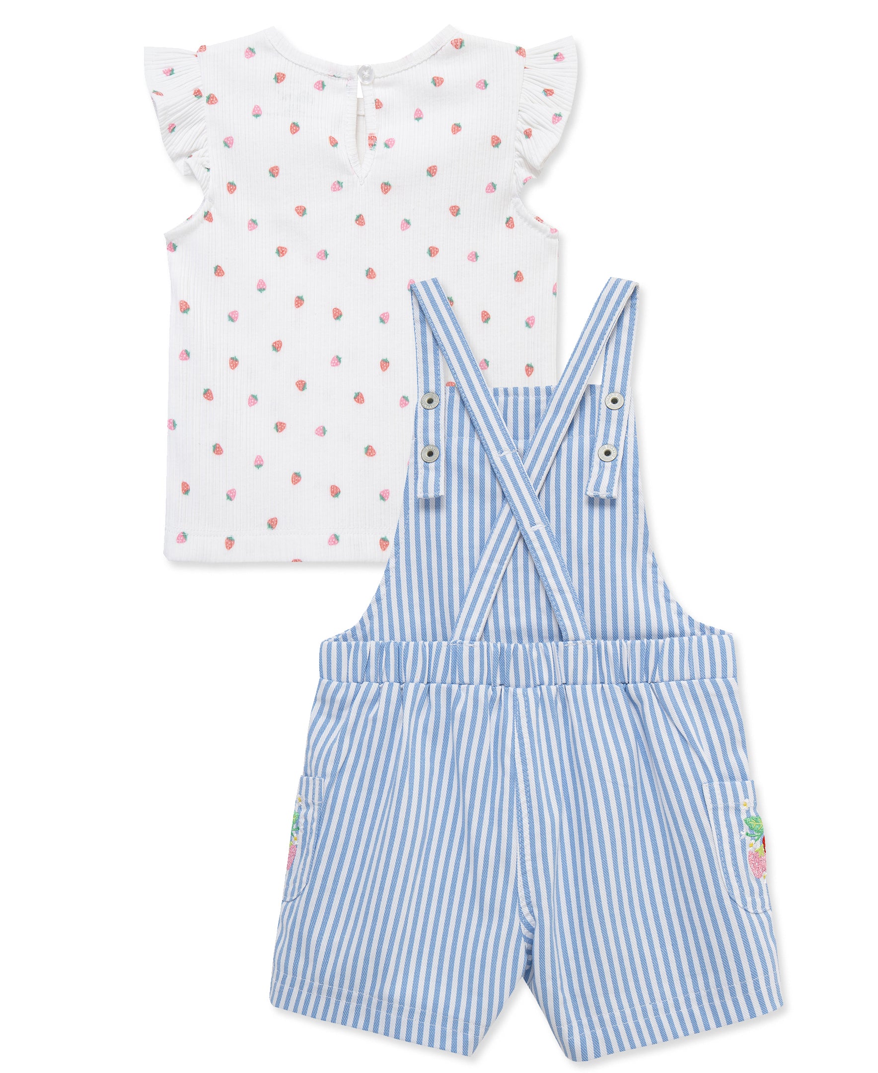 Strawberry Woven Shortall Set (2T-4T)