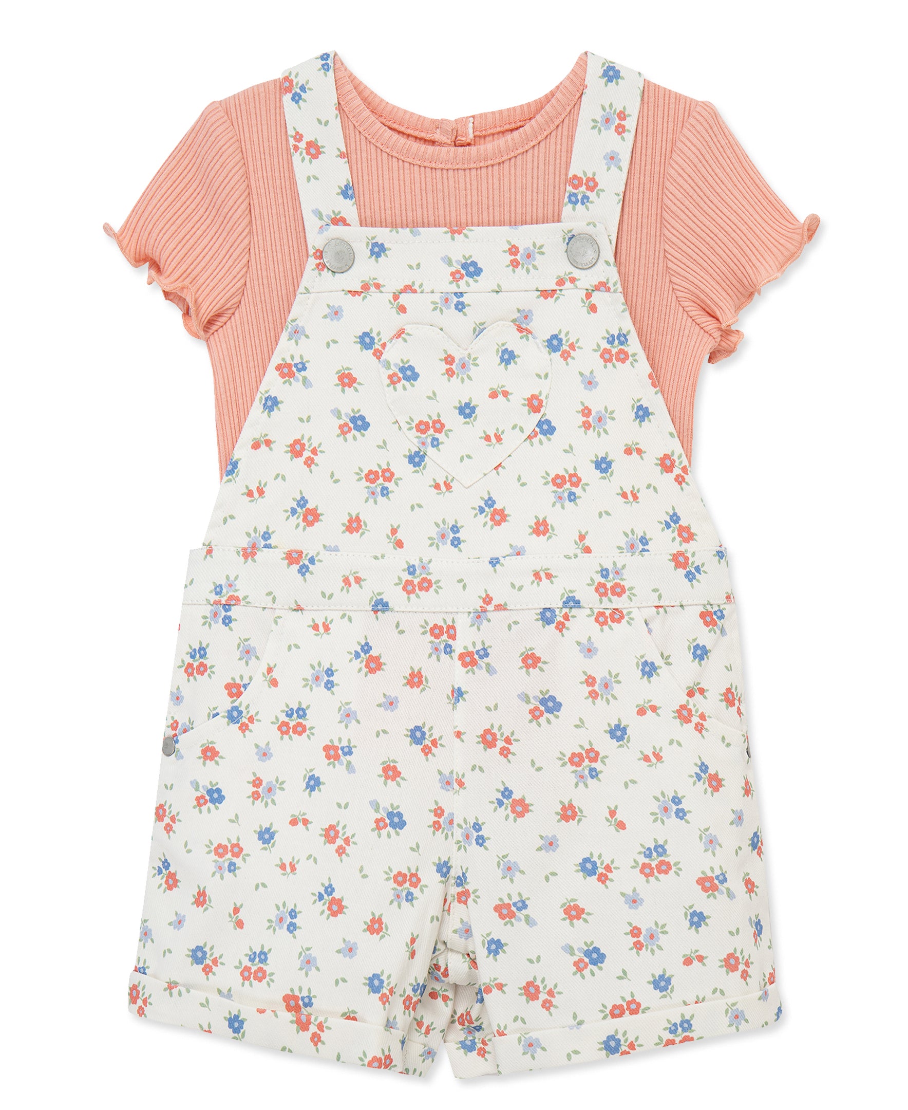 Multi Floral Woven Shortall Set (2T-4T)