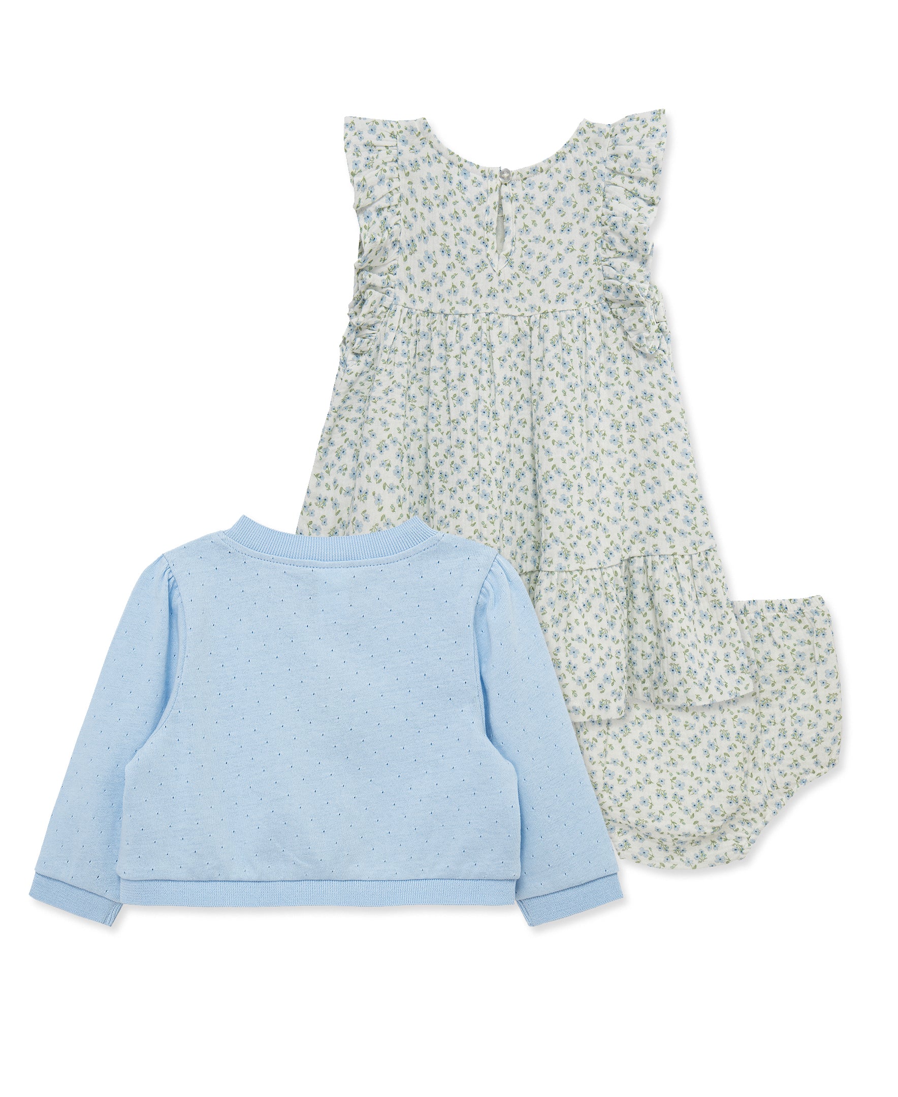 Ditsy Dress & Cardigan Set w/ Panty (12M-24M)