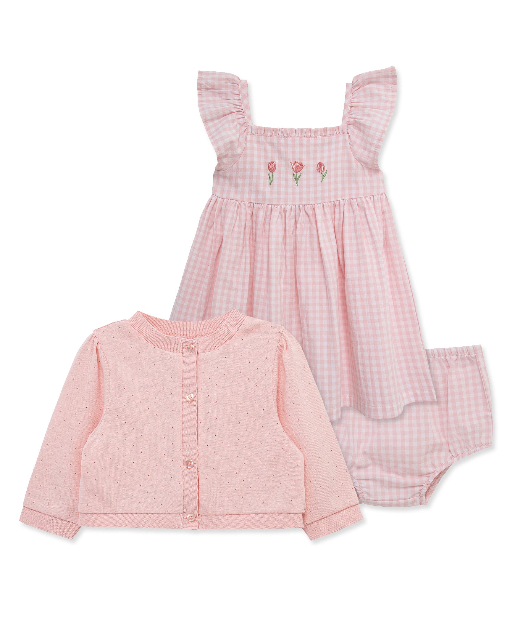 Tulip Dress & Cardigan Set w/ Panty (12M-24M)