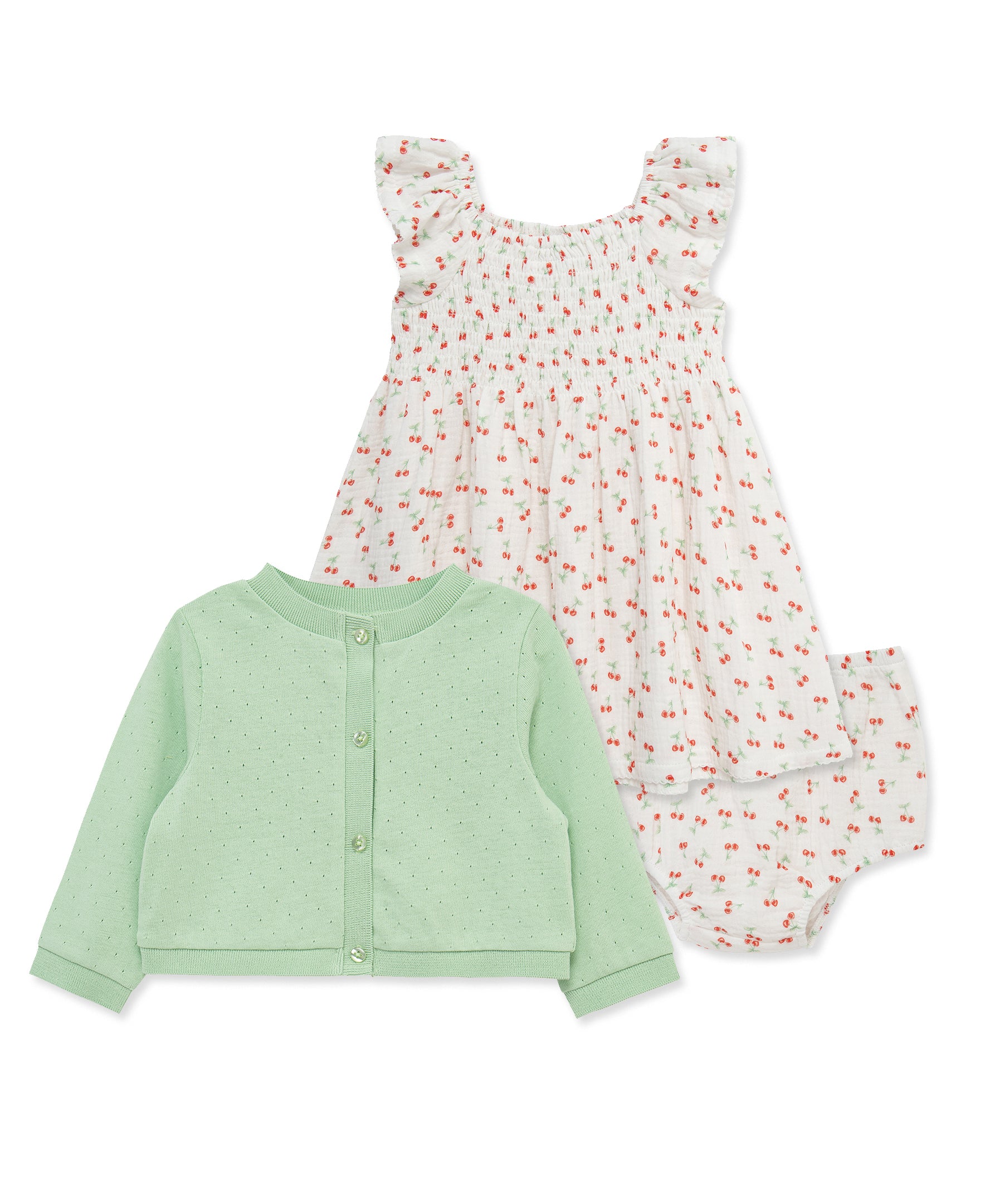 Cherry Dress & Cardigan Set w/ Panty (12M-24M)