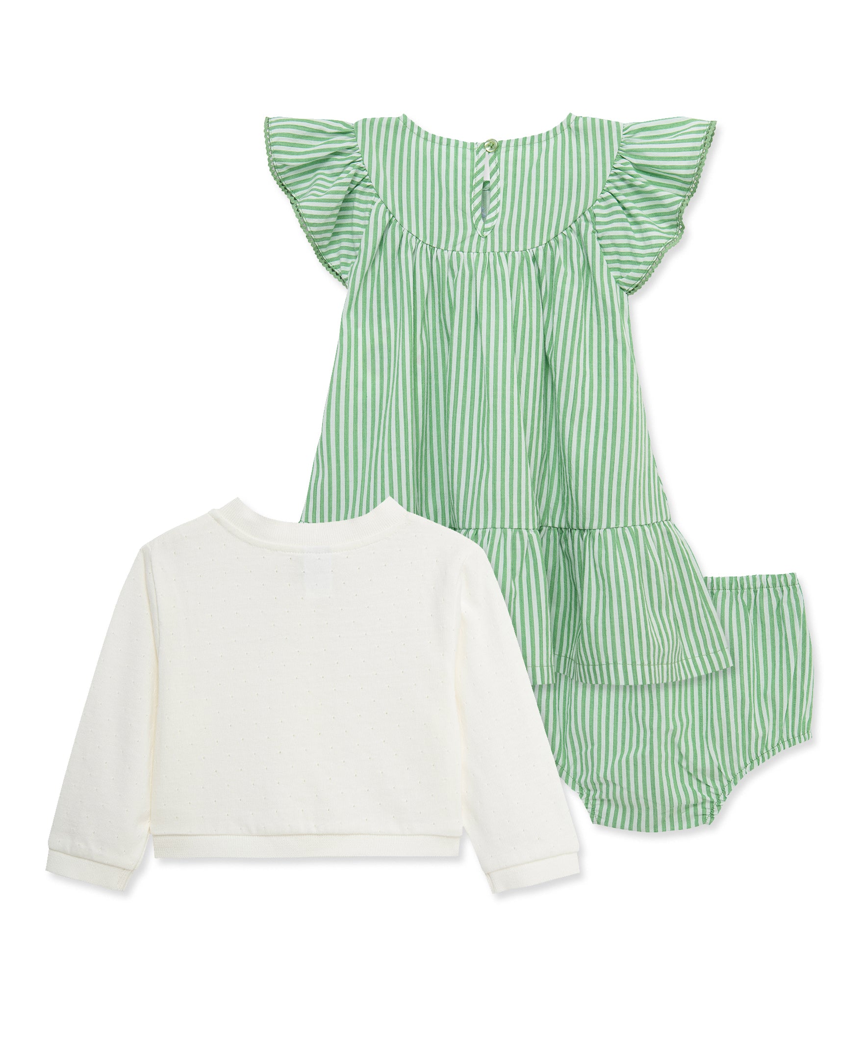 Green Dress & Cardigan Set w/ Panty (12M-24M)