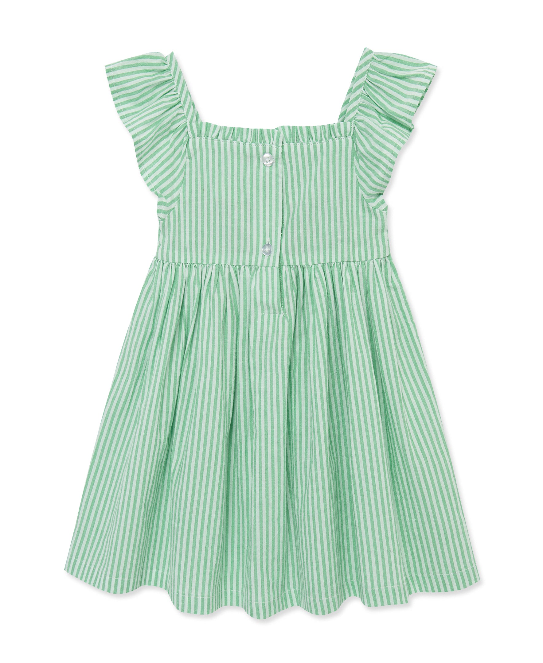 Green Embroidered Woven Sundress (2T-4T)