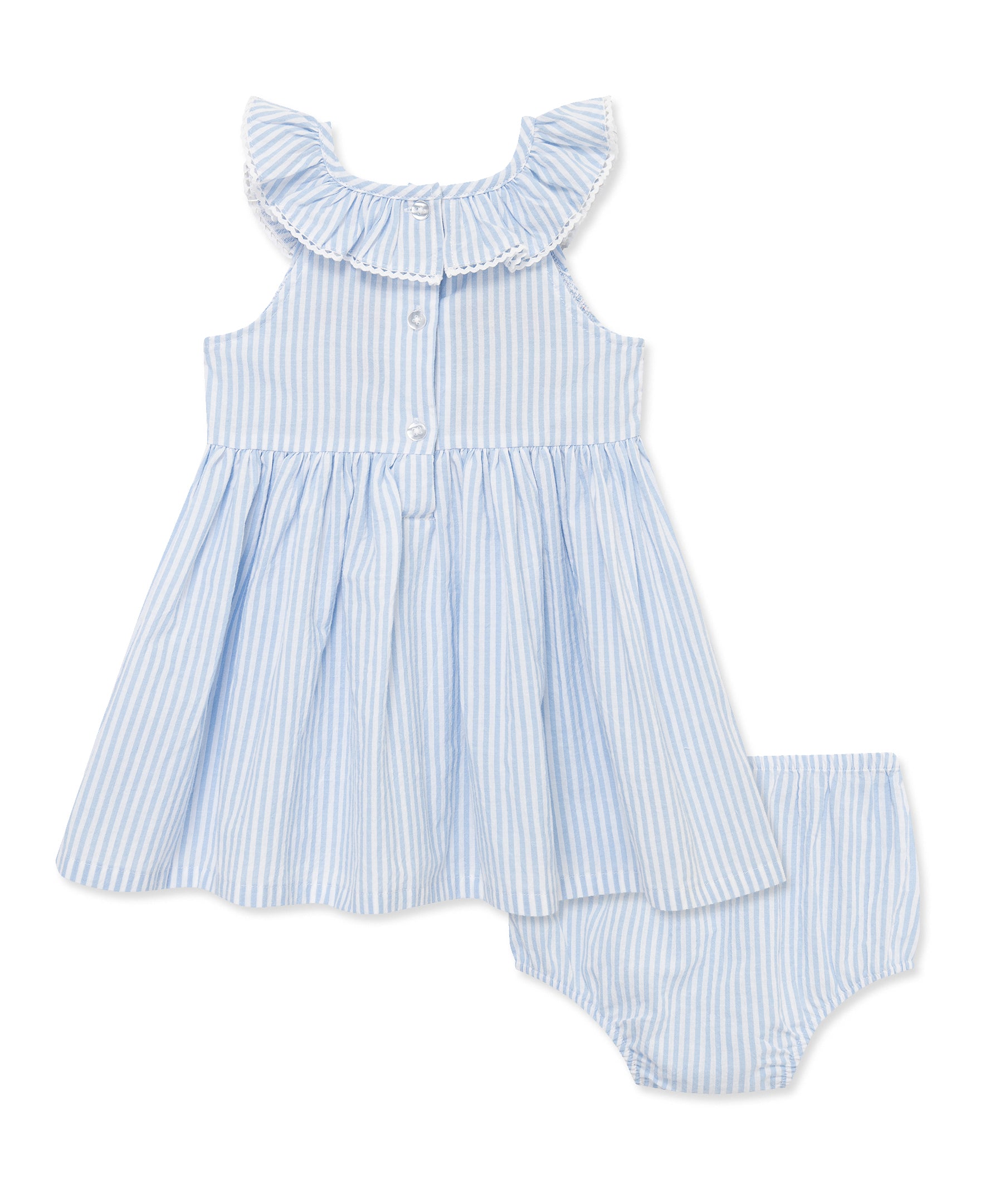 Blue Smocked Woven Sundress w/ Panty (12M-24M)