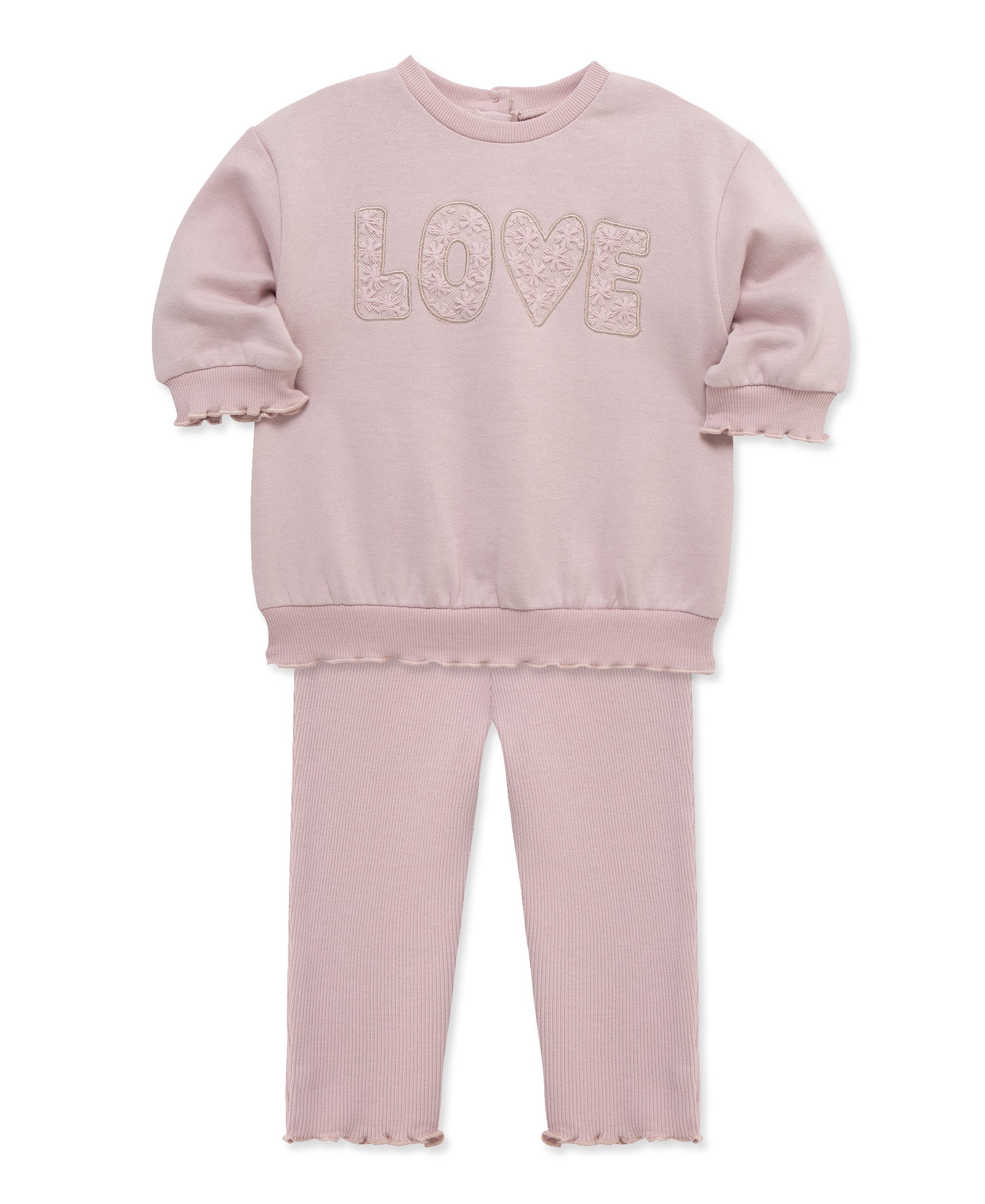Violet "LOVE" Toddler Sweatshirt Set (2T-4T) - Little Me