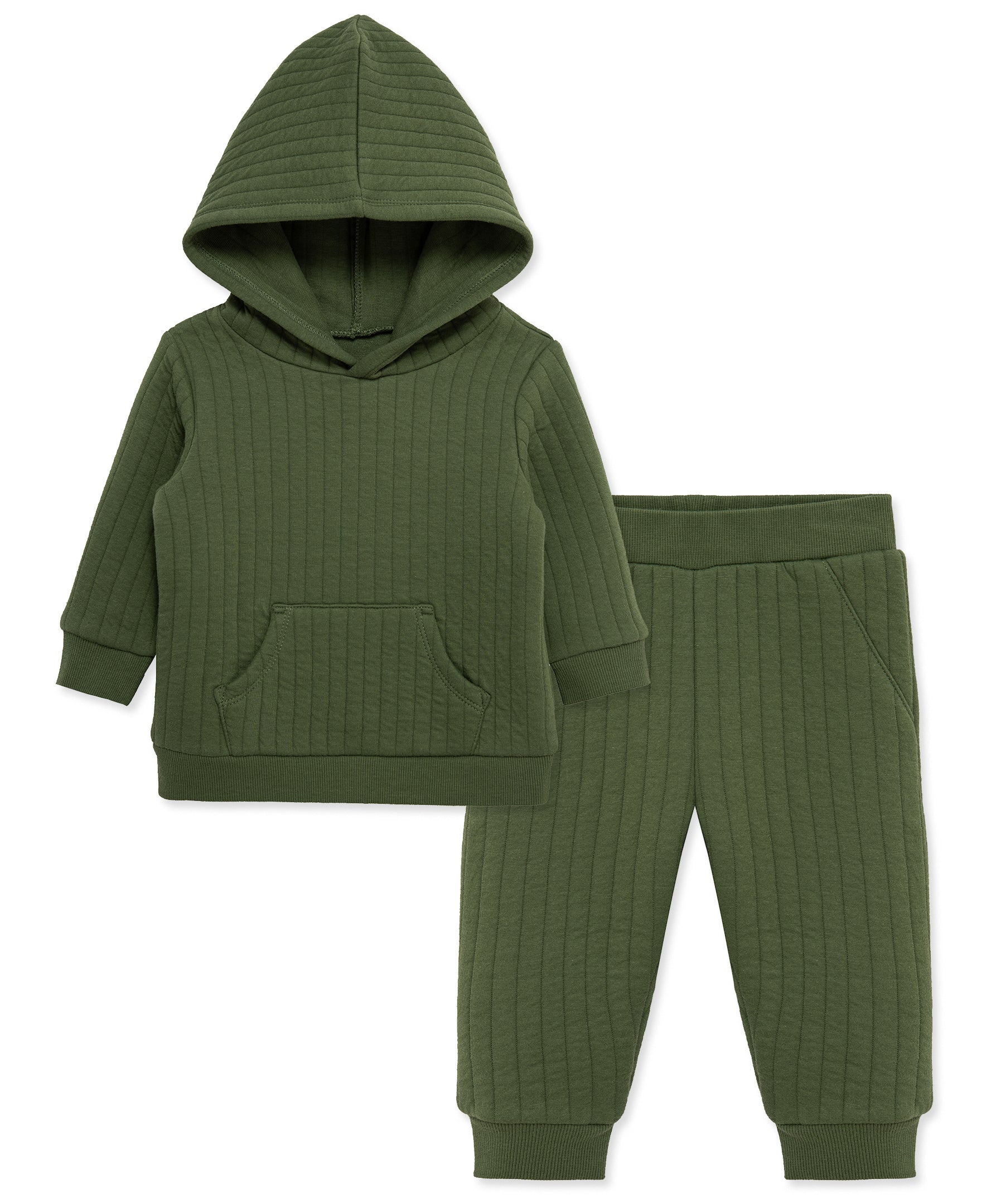 Green Hooded Sweatshirt Set (12M-24M) - Little Me