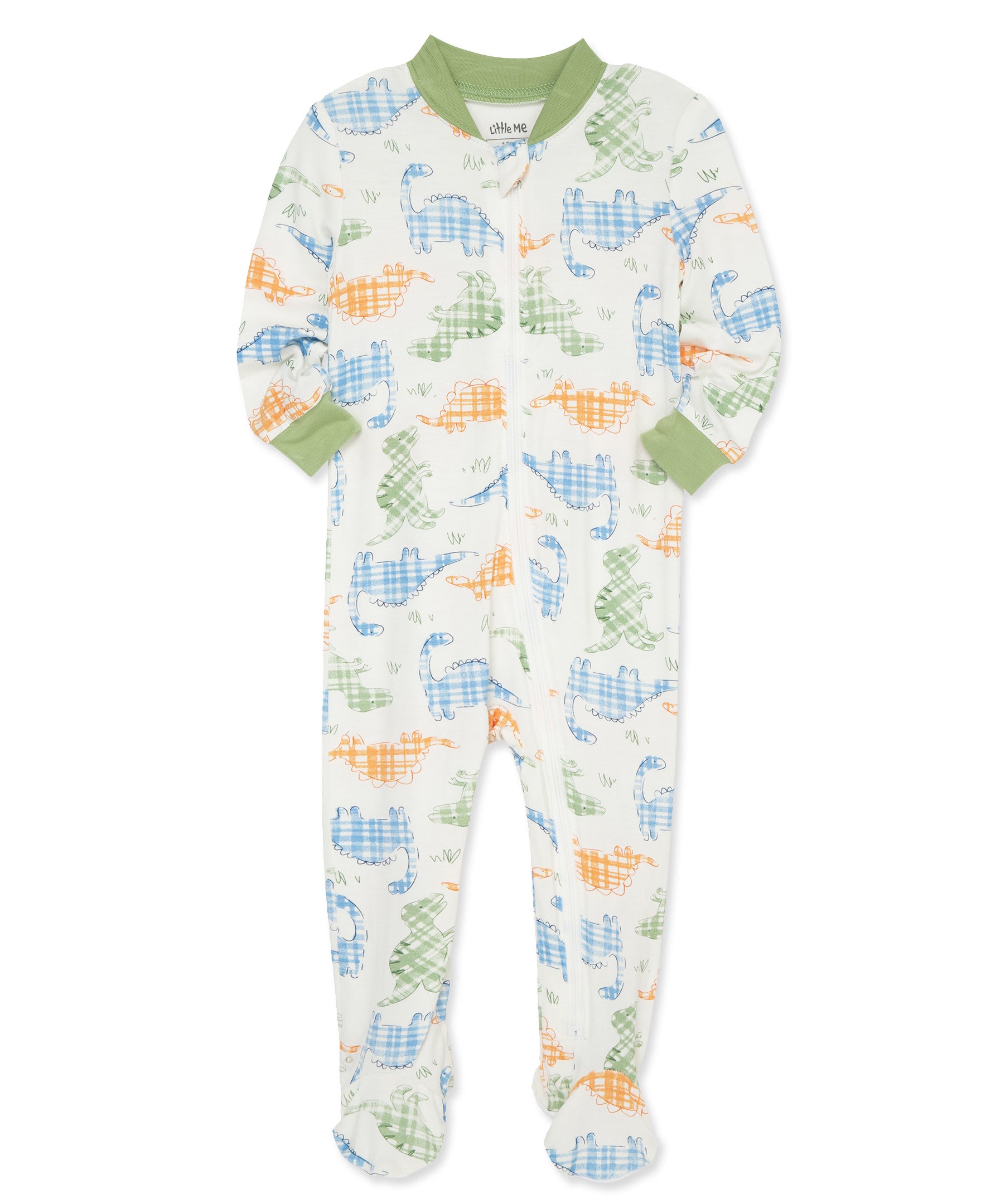 Dino Zip Front Footie Pajama (12M-24M) - Little Me
