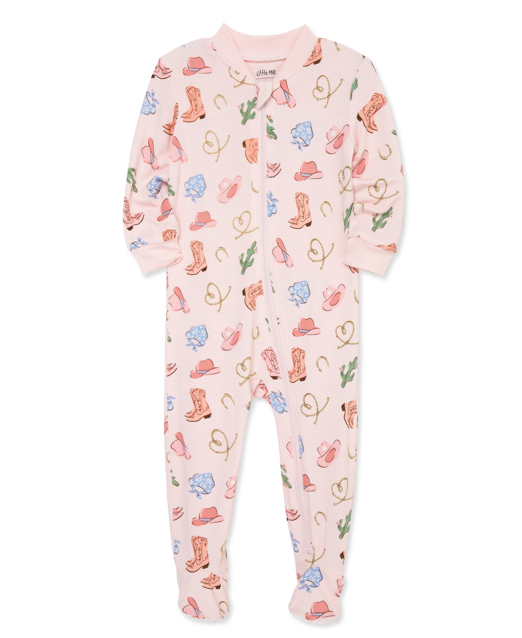 Cowgirl Zip Front Footie Pajama (12M-24M) - Little Me