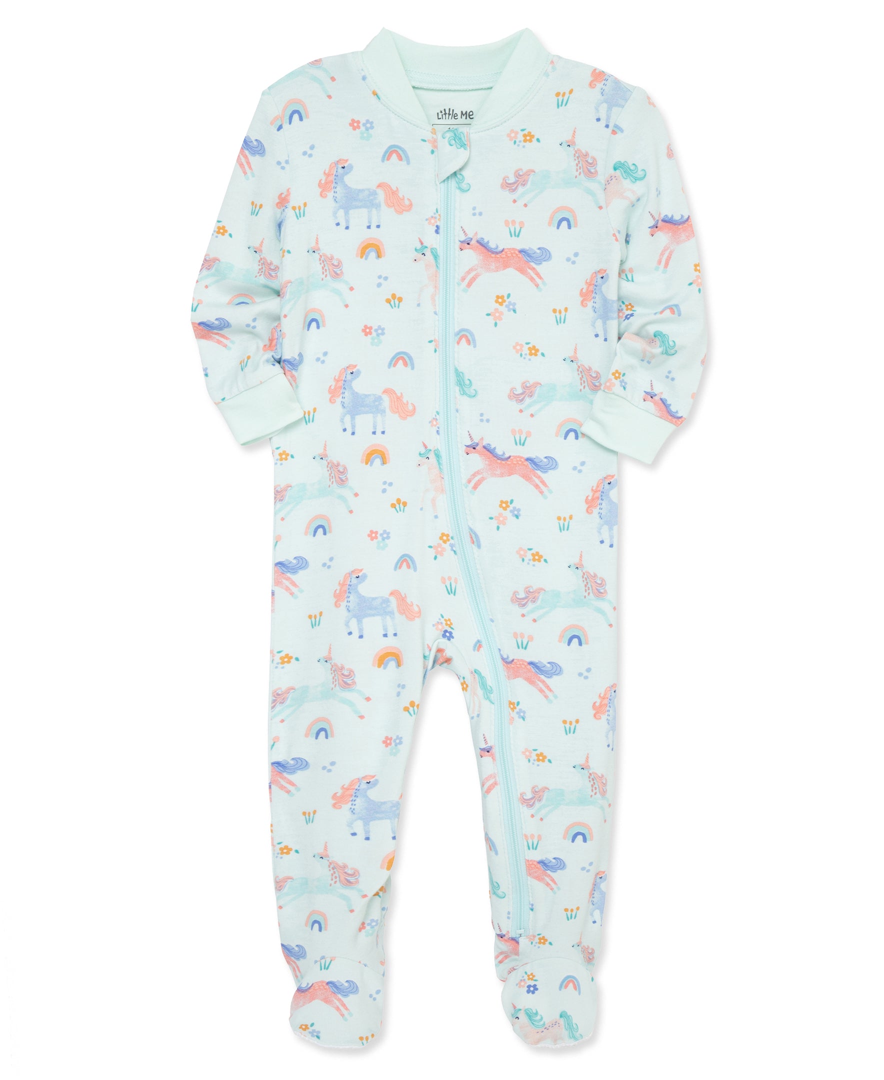 Unicorn Zip Front Footie Pajama (12M-24M) - Little Me