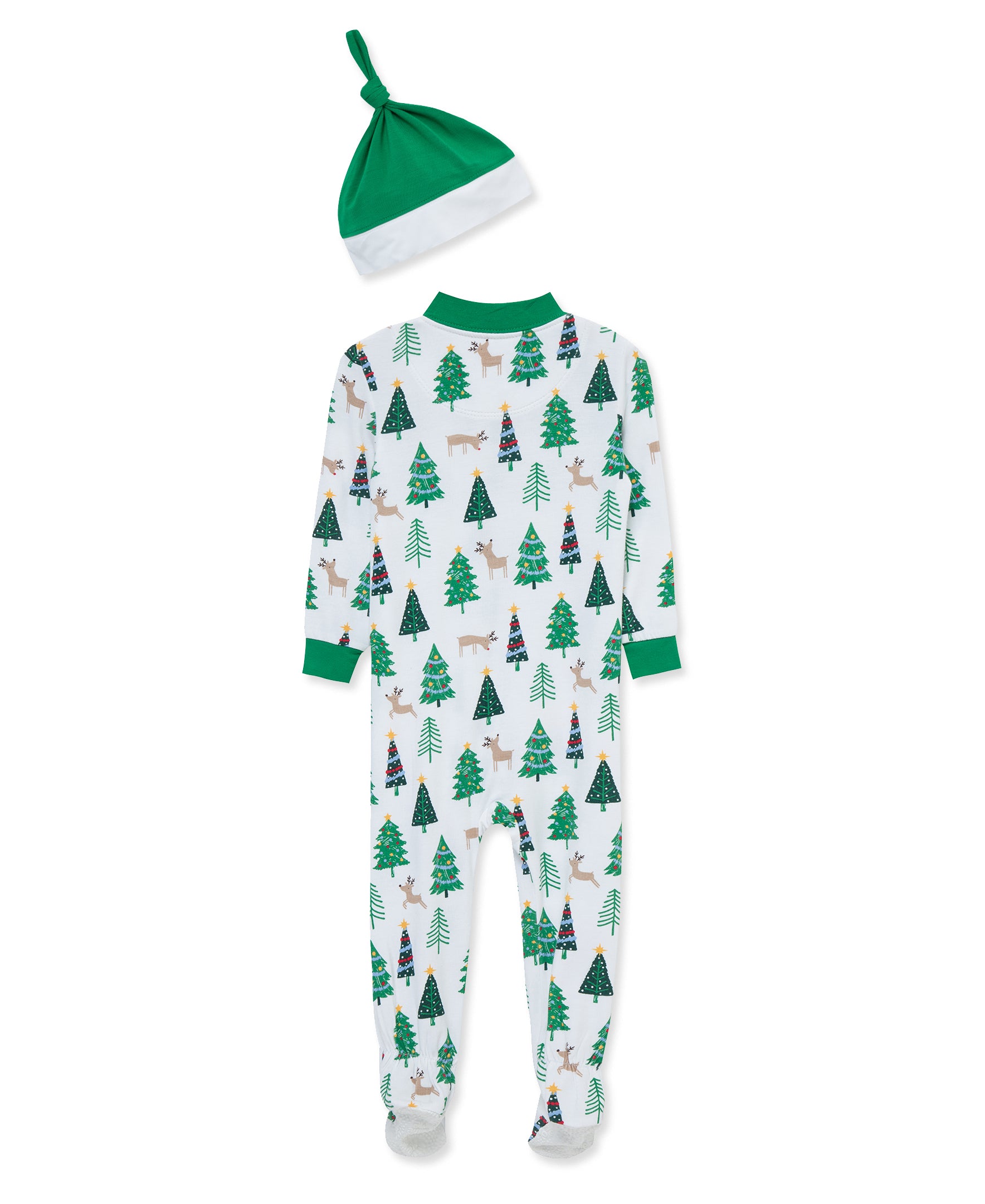 Christmas Tree Zip Footie & Hat (12M-24M) - Little Me